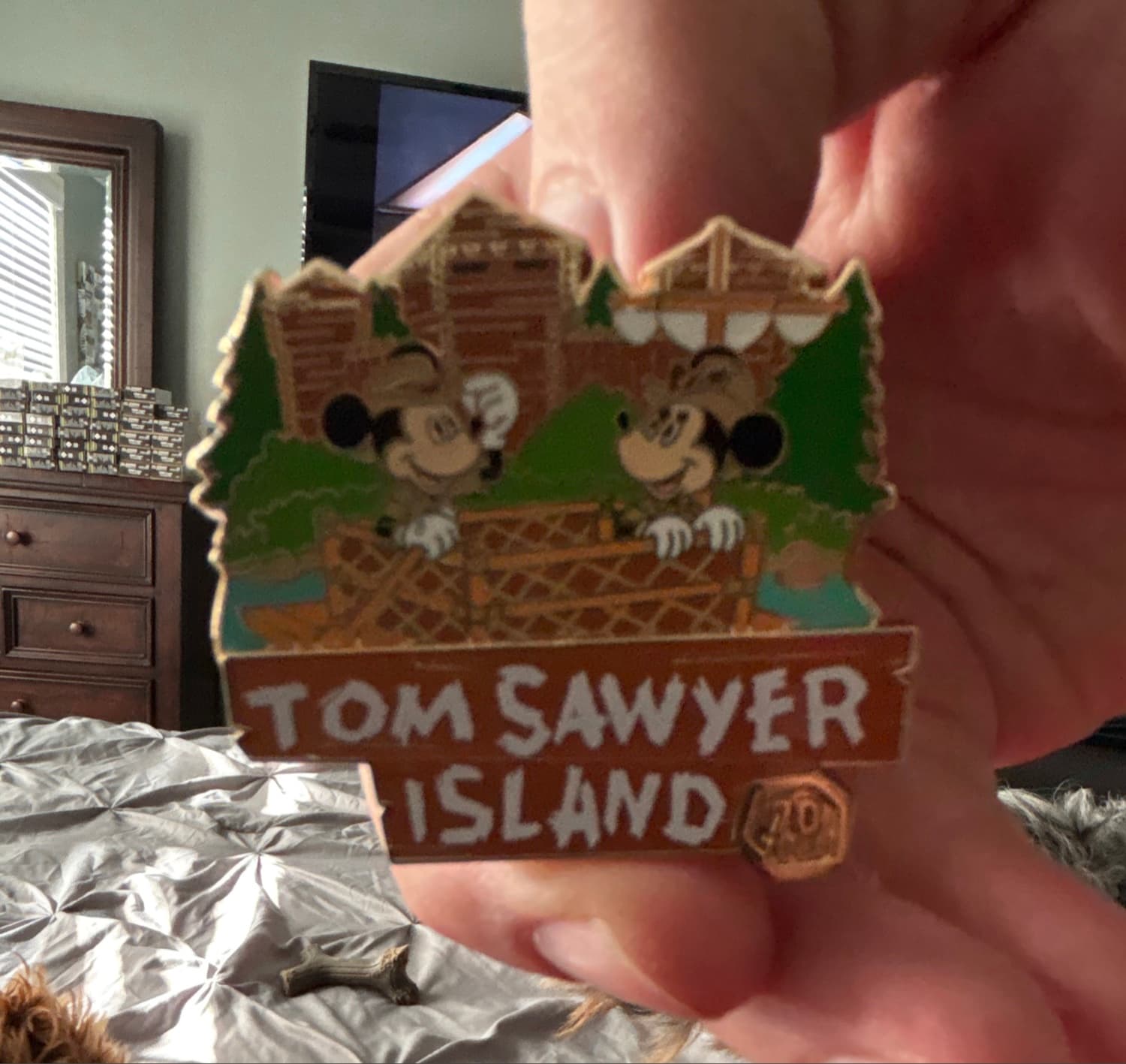 2026 Disneyland Tom Sawyer Island 70th Anniversary Mickey & Minnie Pin front