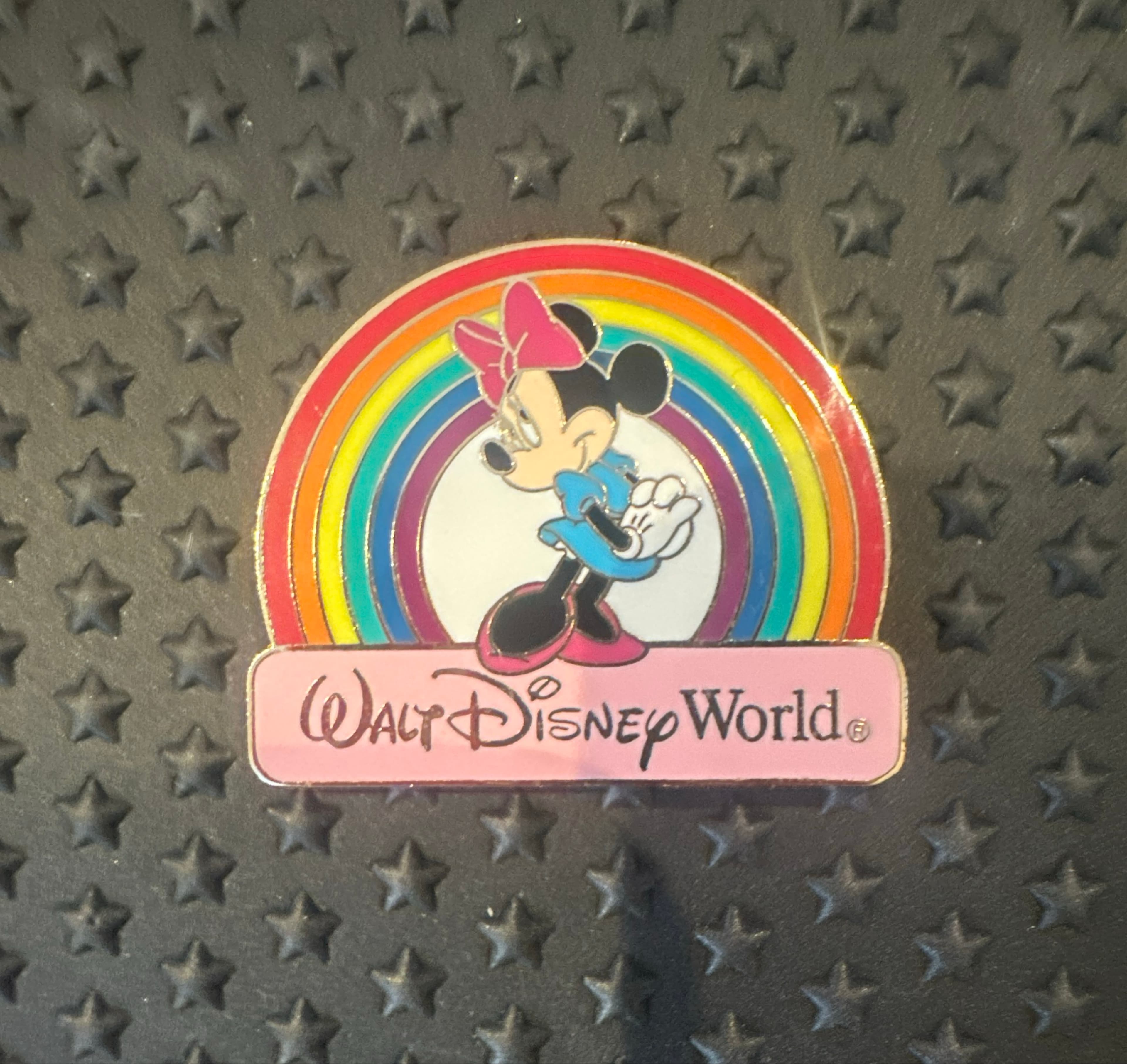 Minnie Mouse Rainbow Pin front