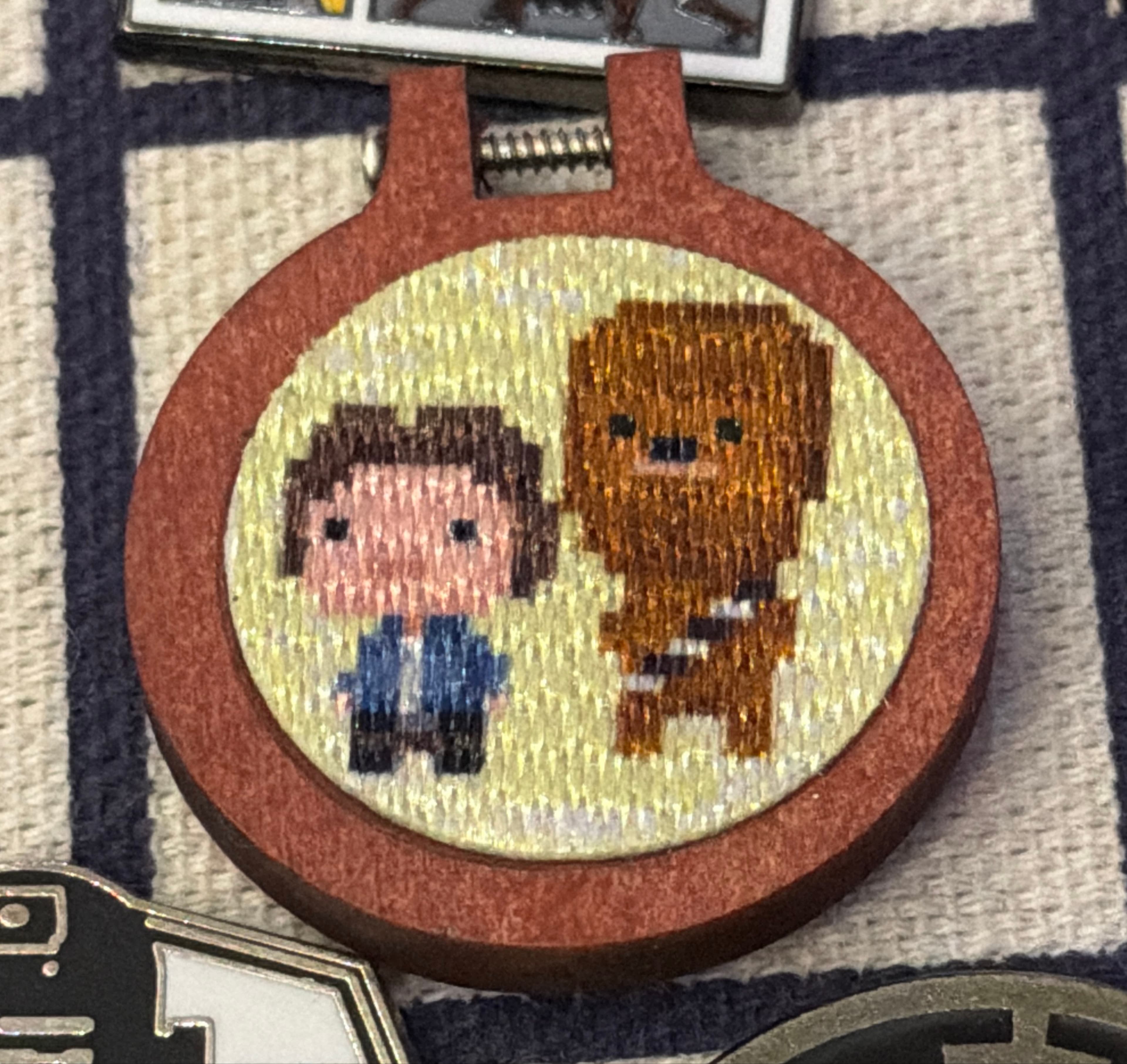 Han Solo & Chewbacca - Star Wars Cross Stitch Portraits Pin Set - BoxLunch Exclusive front
