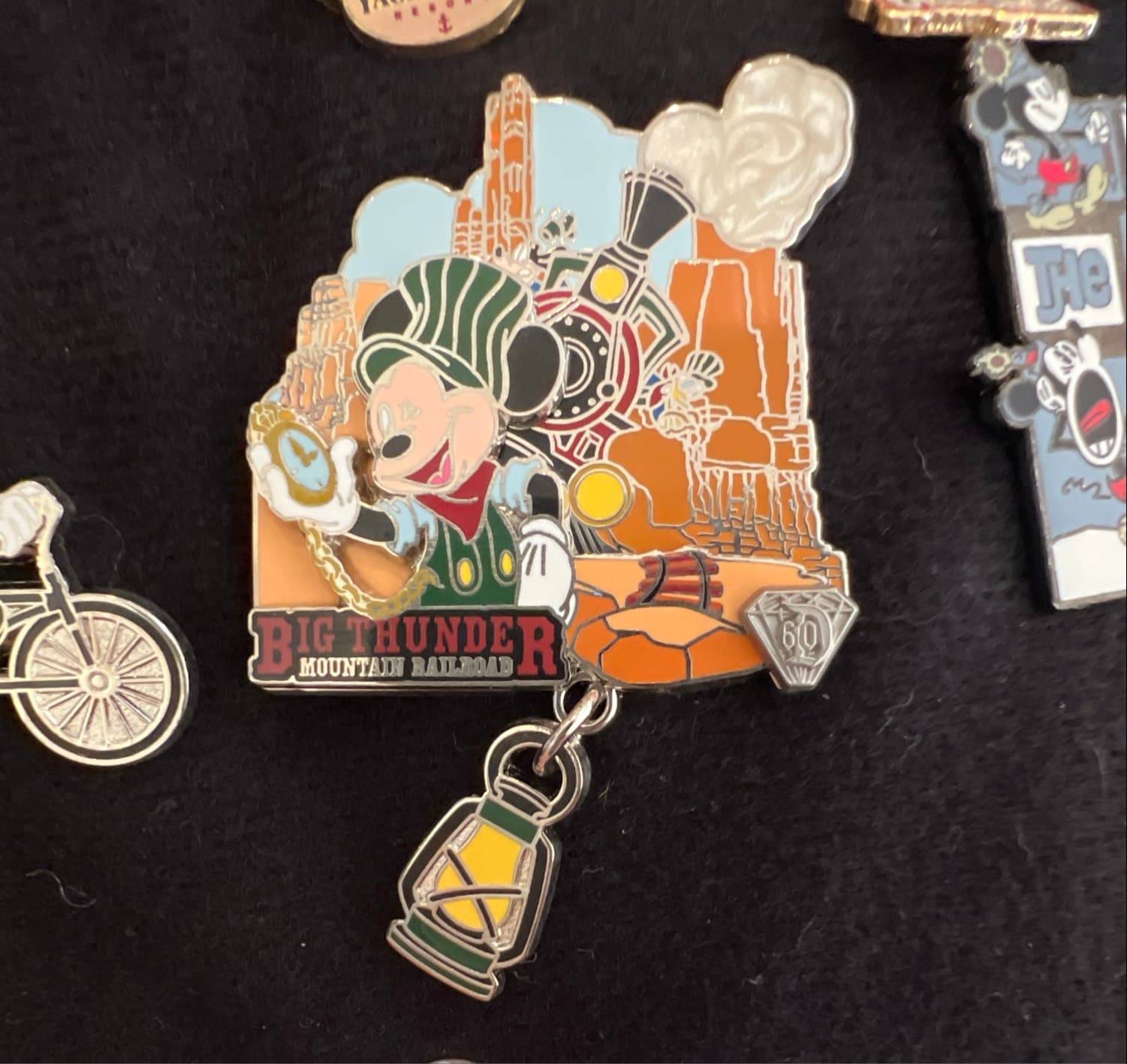 Mickey- Big Thunder Mountain Railroad - Diamond Decades-Disneyland Resort Pin-LE front