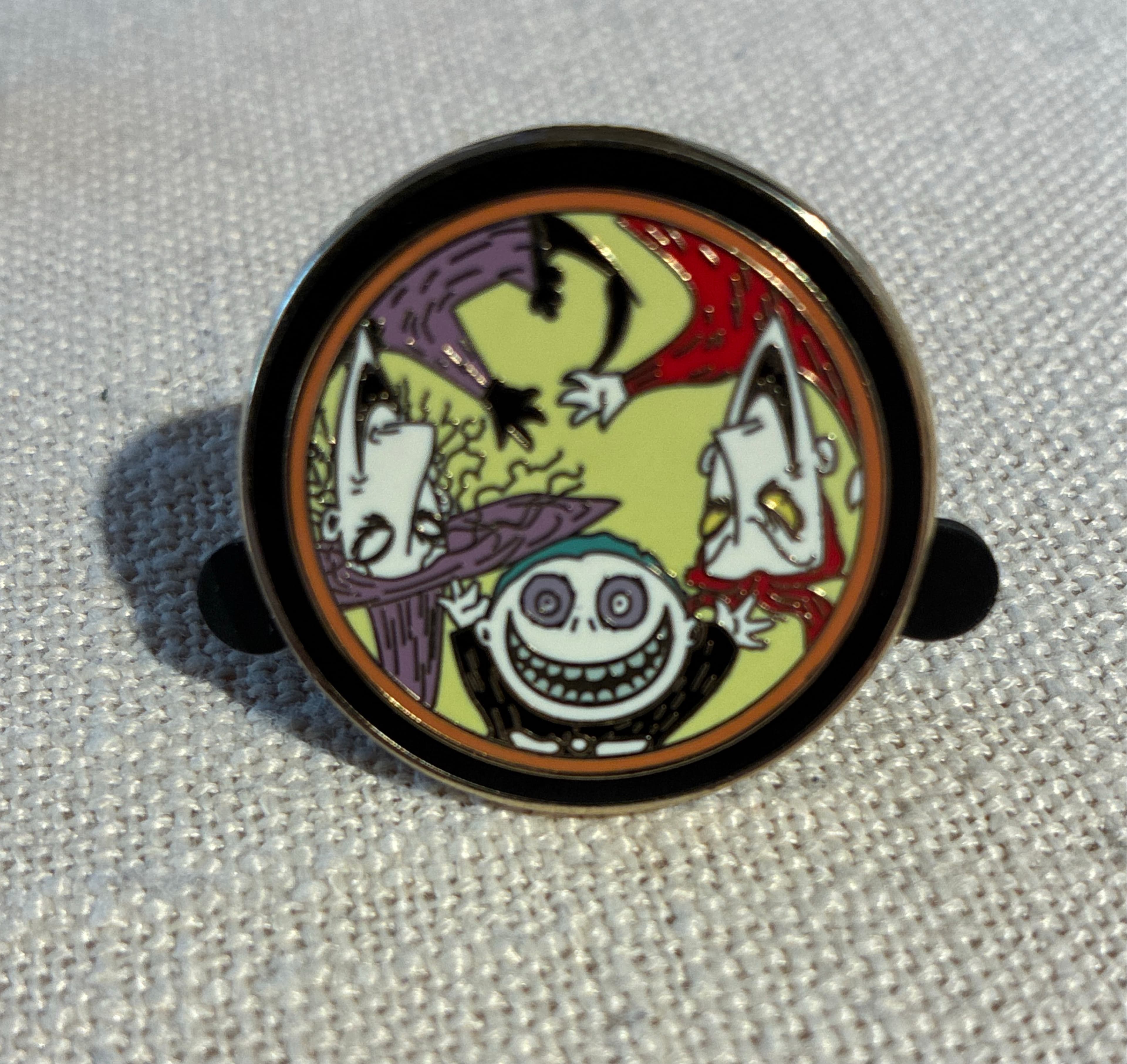 The Nightmare Before Christmas - Lock, Shock, Barrel & Oogie Boogie Head Pin front