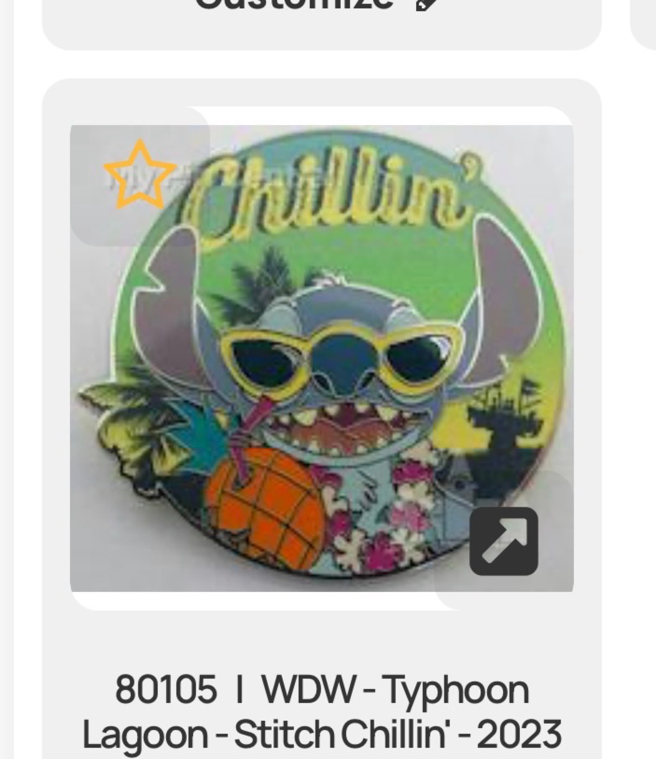 Stitch Chillin’ Pin front
