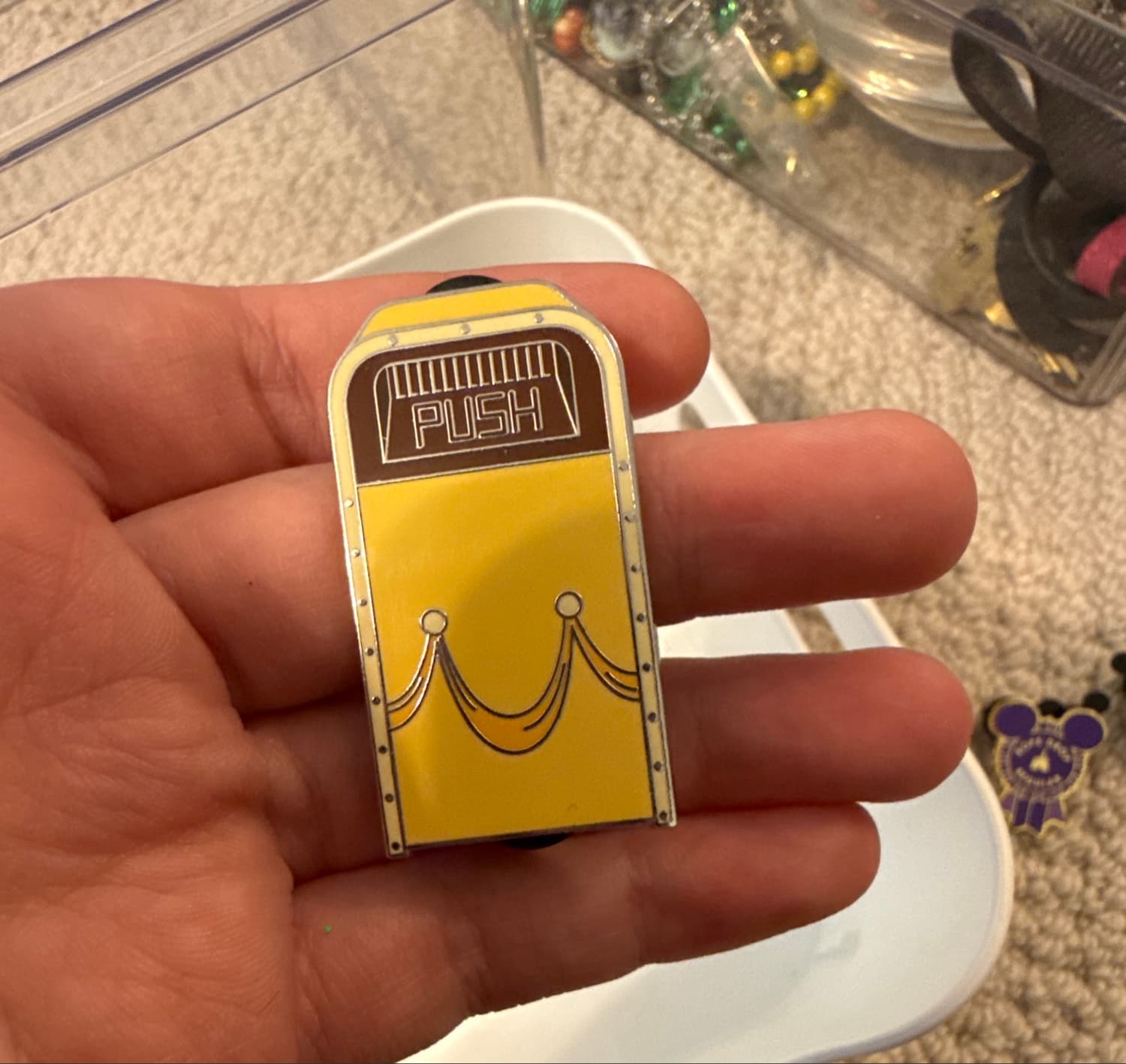 Belle Character Trash Bin Pin front