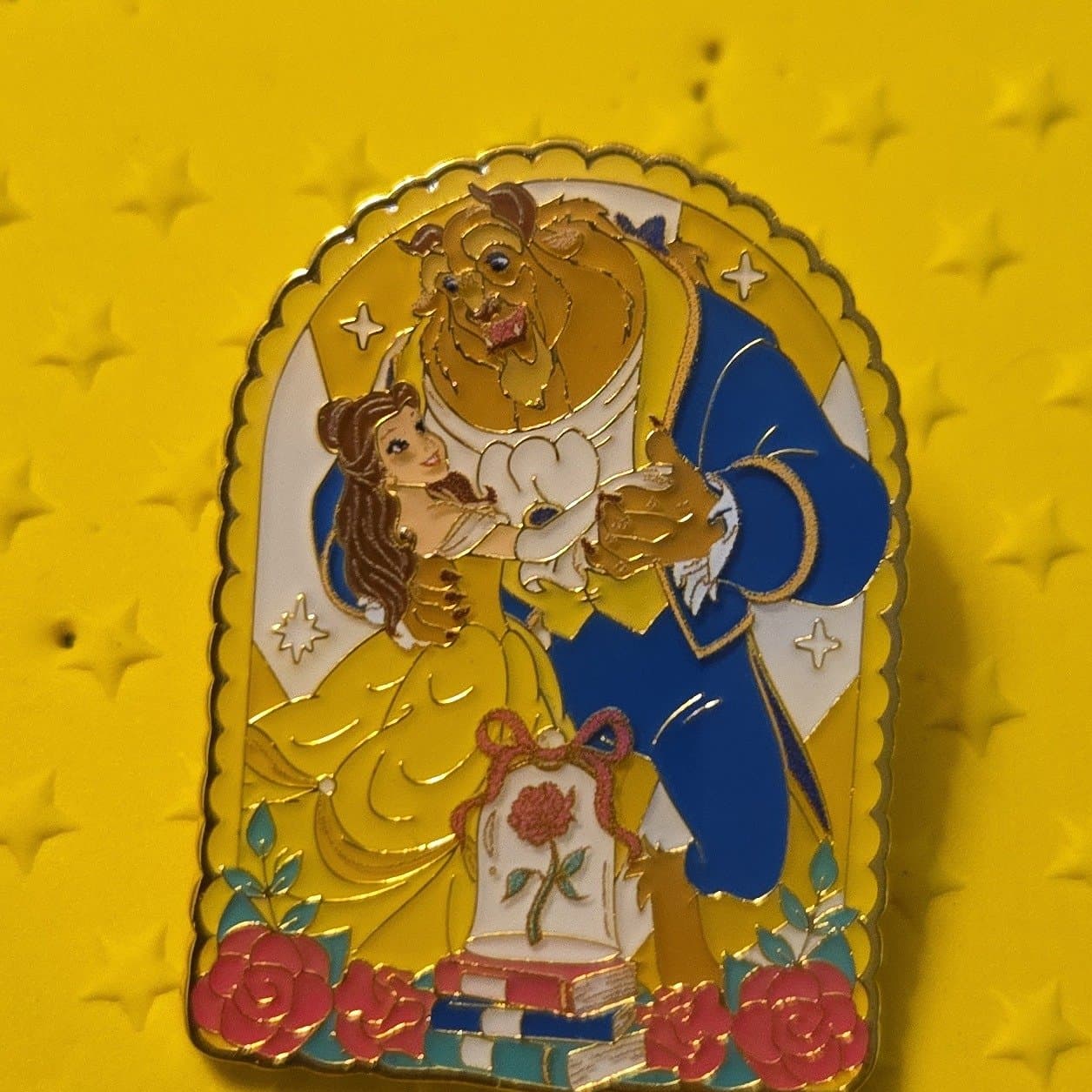 Beauty and the Beast Enchanted Rose Dance Pin front