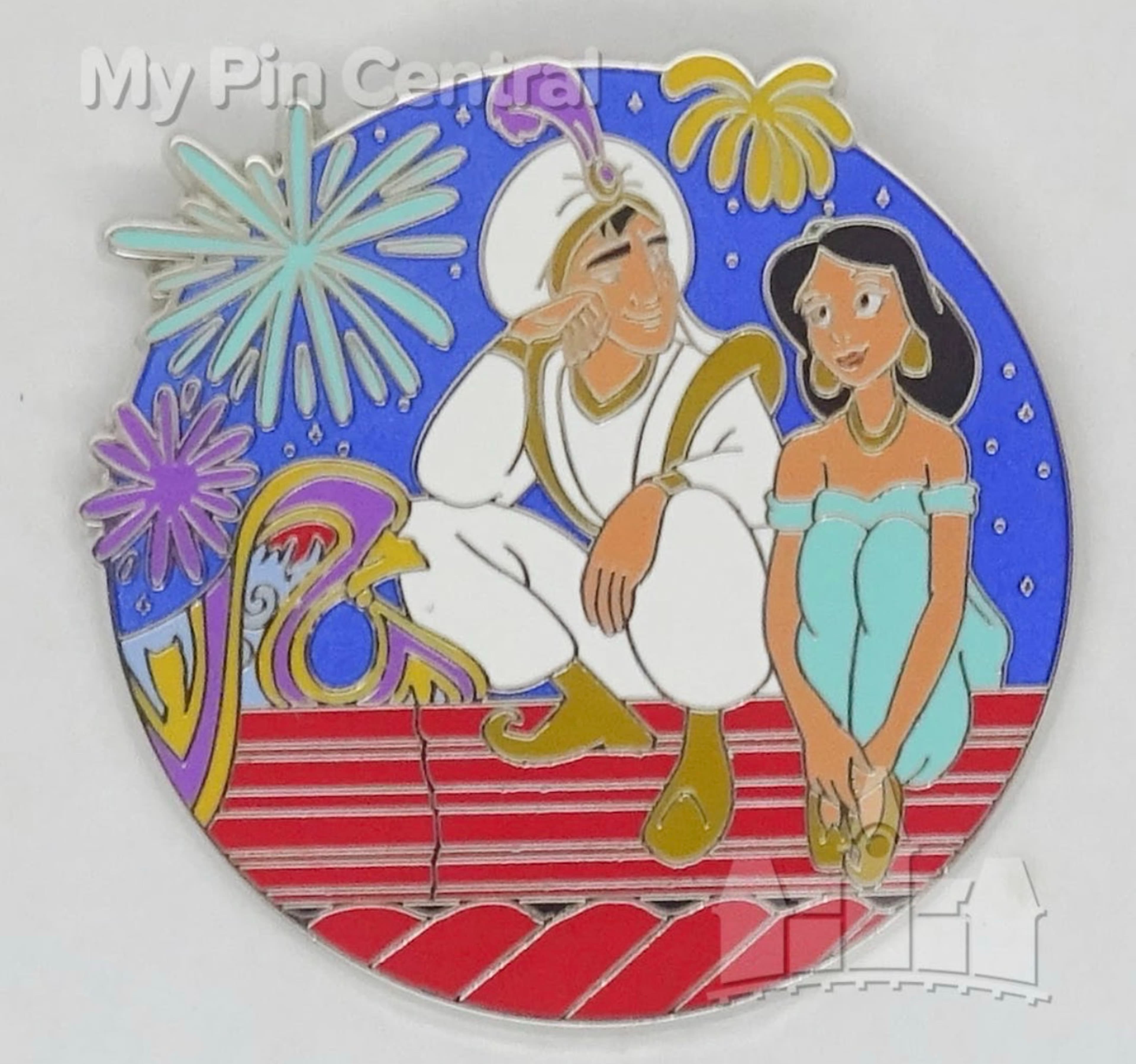 Aladdin and Princess Jasmine with Fireworks - Aladdin 30th Anniversary front