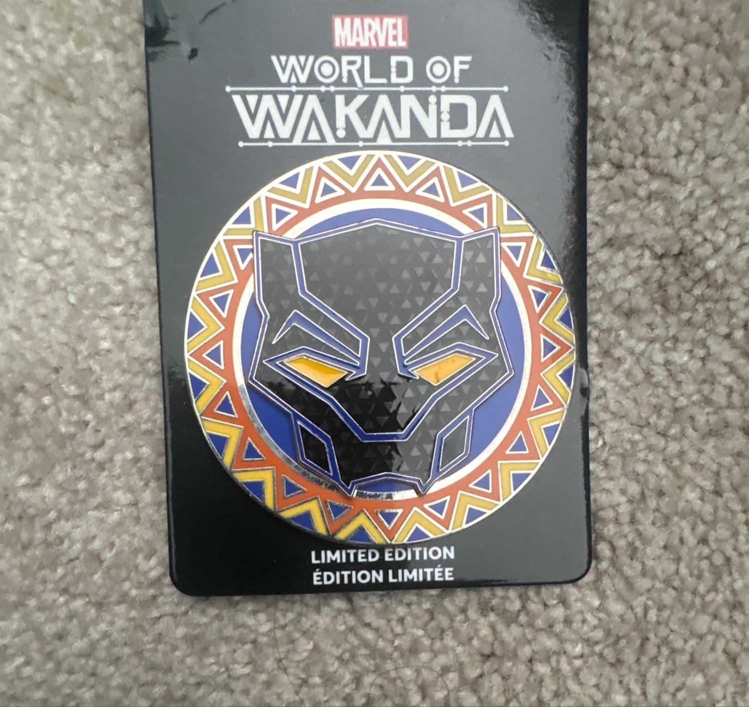 Disney Marvel World of Wakanda Black Panther Face Pin front