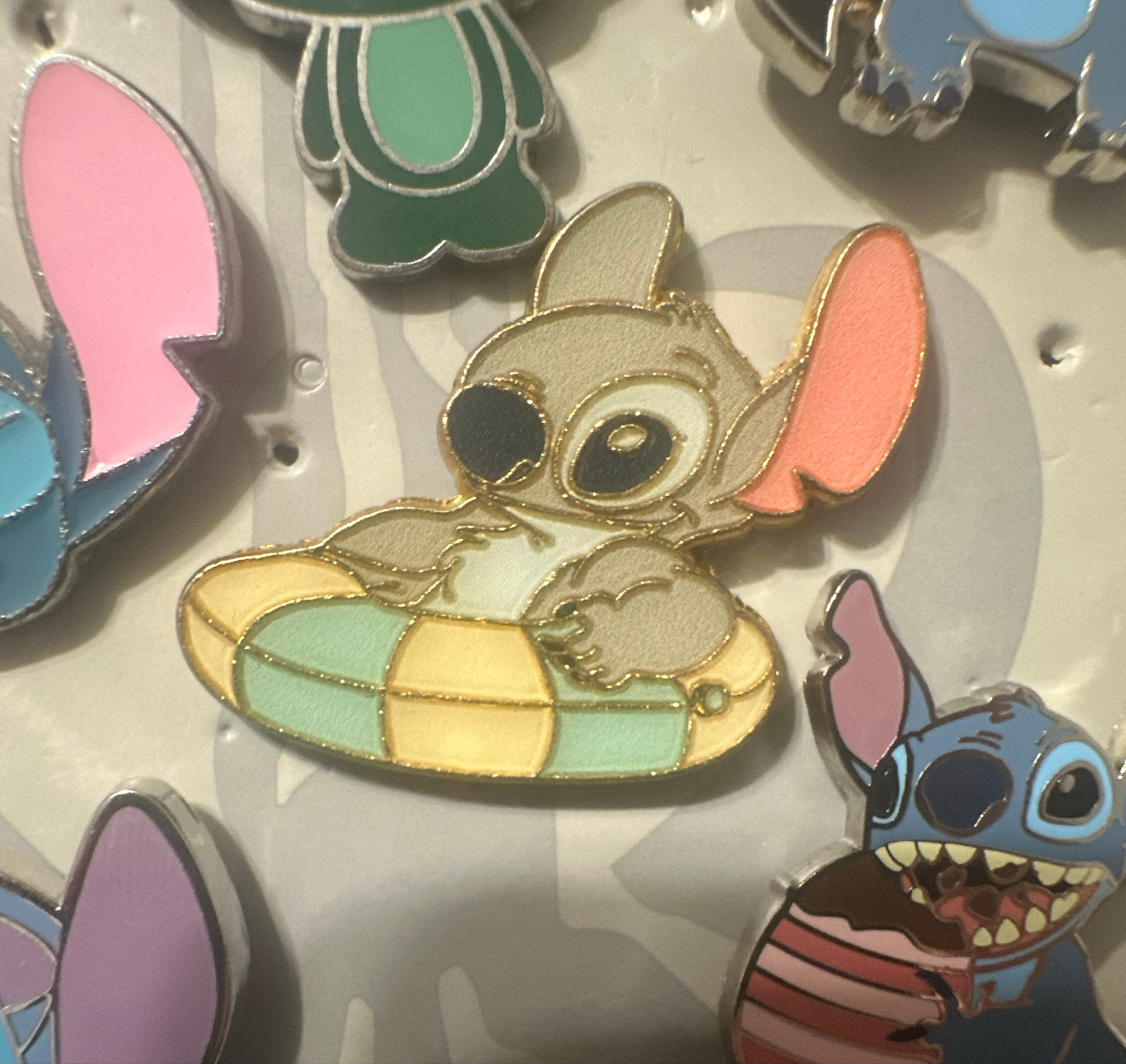 Stitch Riding Water Raft Pool Float Disney Trading Pin front