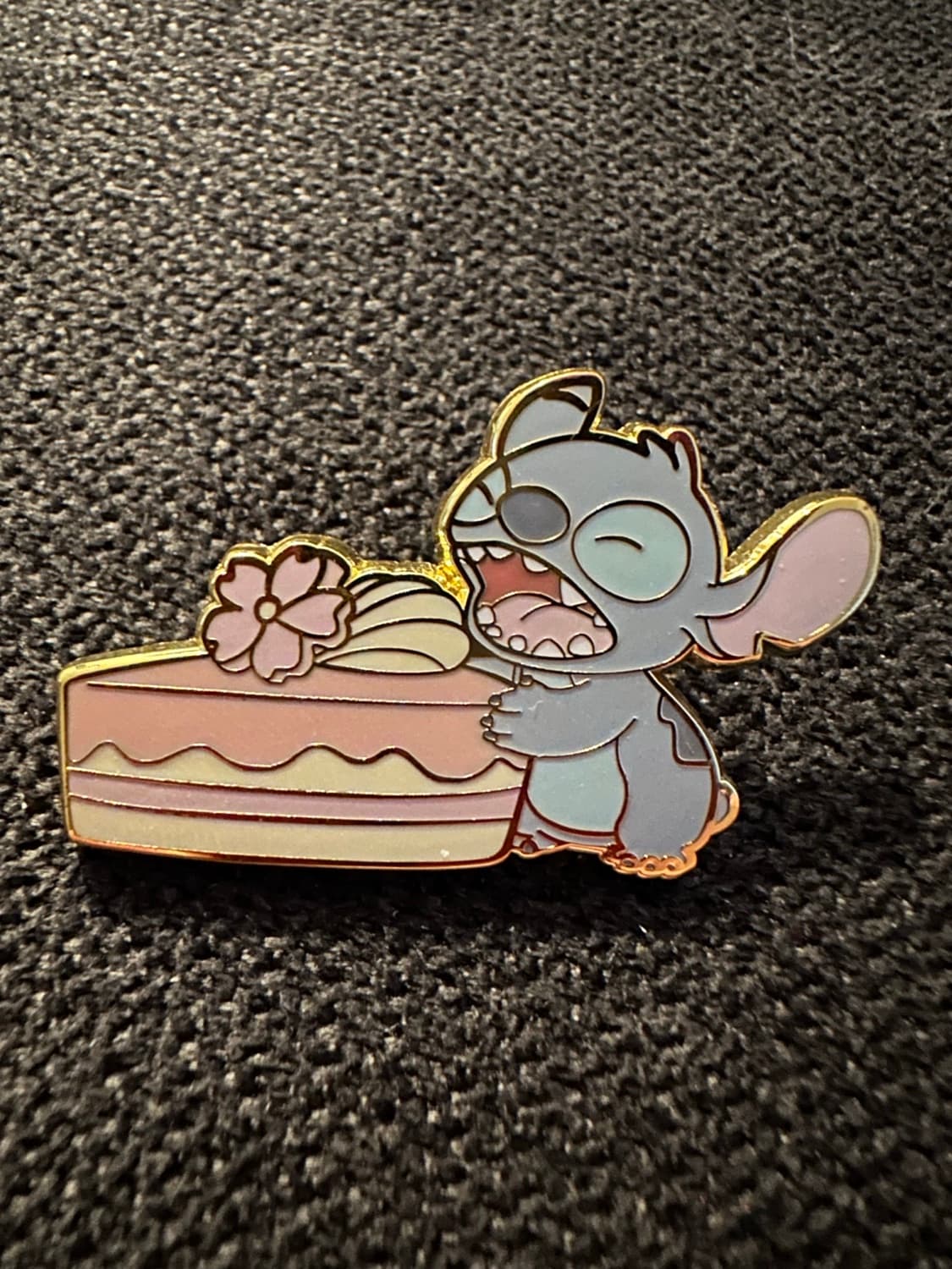 Stitch Eating Cherry Blossom Cake Slice front