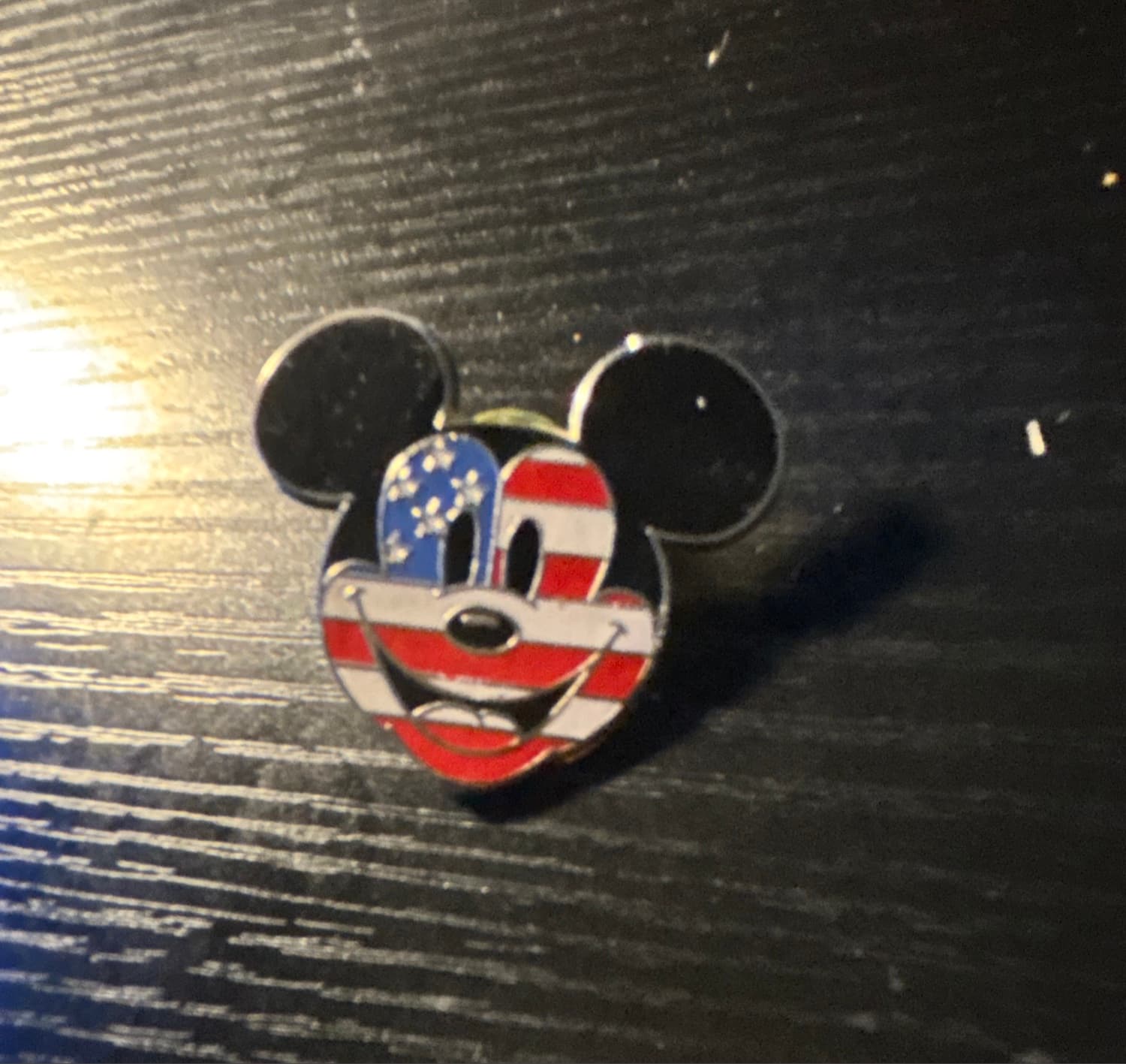 Mickey Mouse American Flag Face Pin front