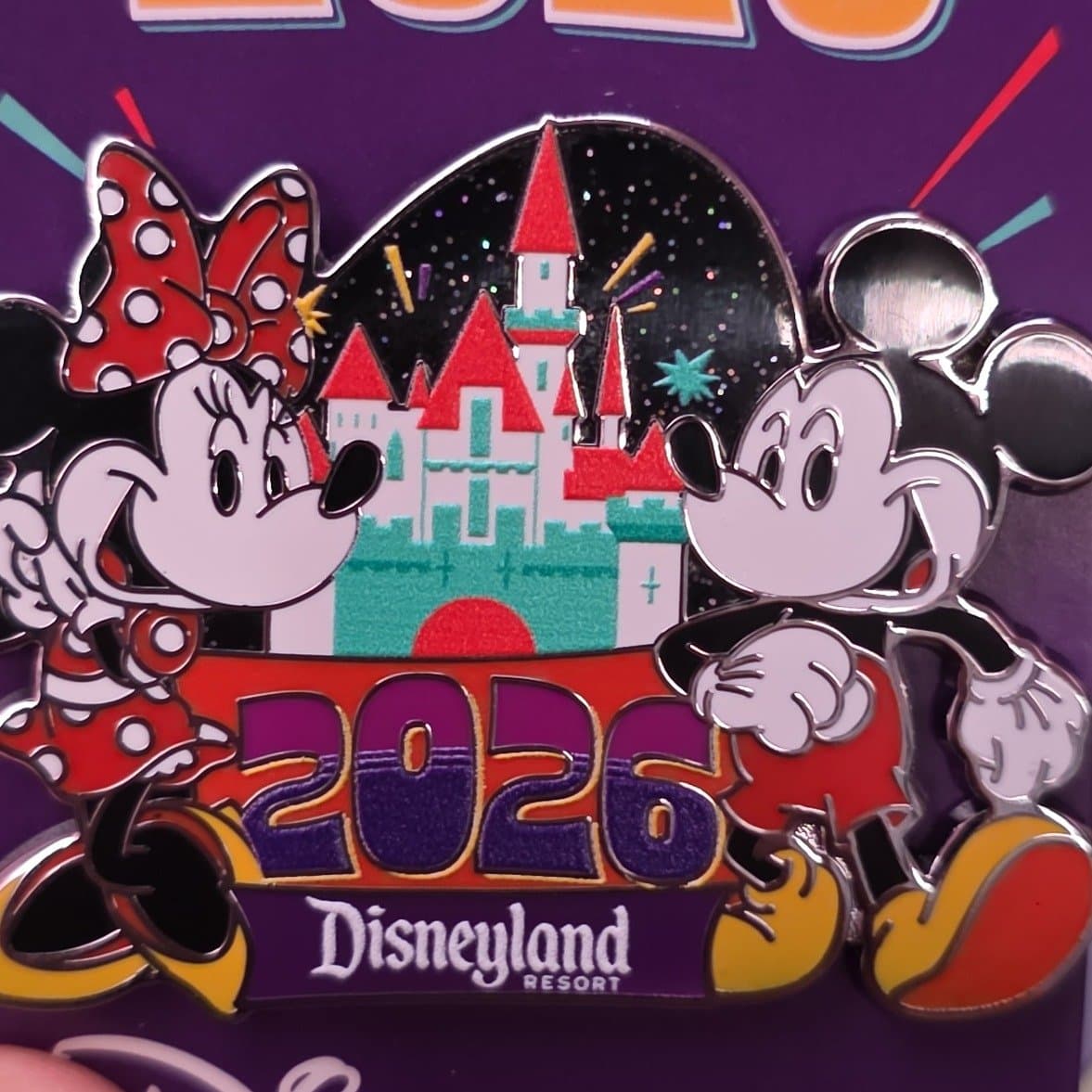 Mickey and Minnie Mouse 2026 Dated Pin - Disneyland Resort front