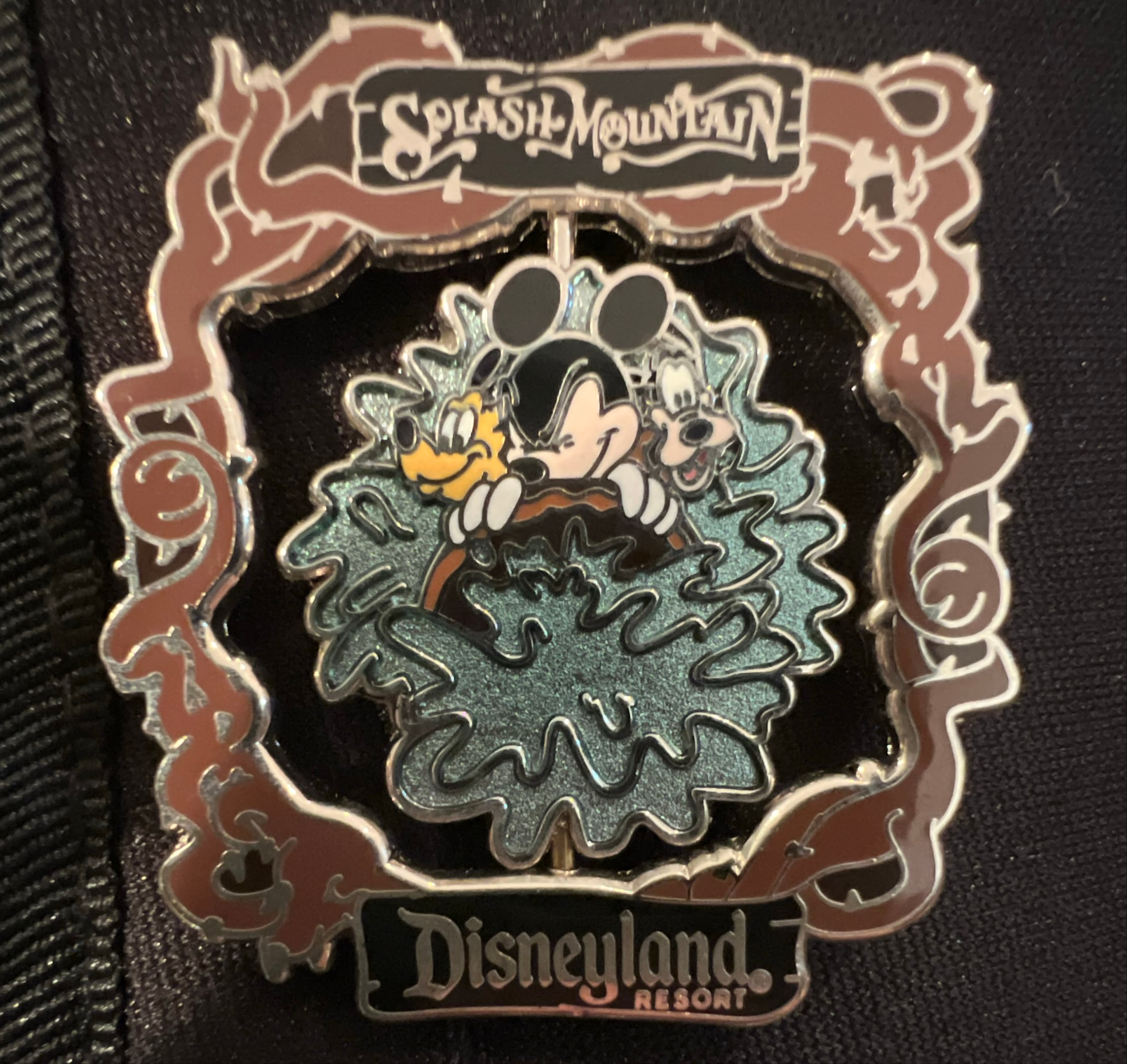 Splash Mountain Mickey, Pluto, and Goofy Log Flume Pin front