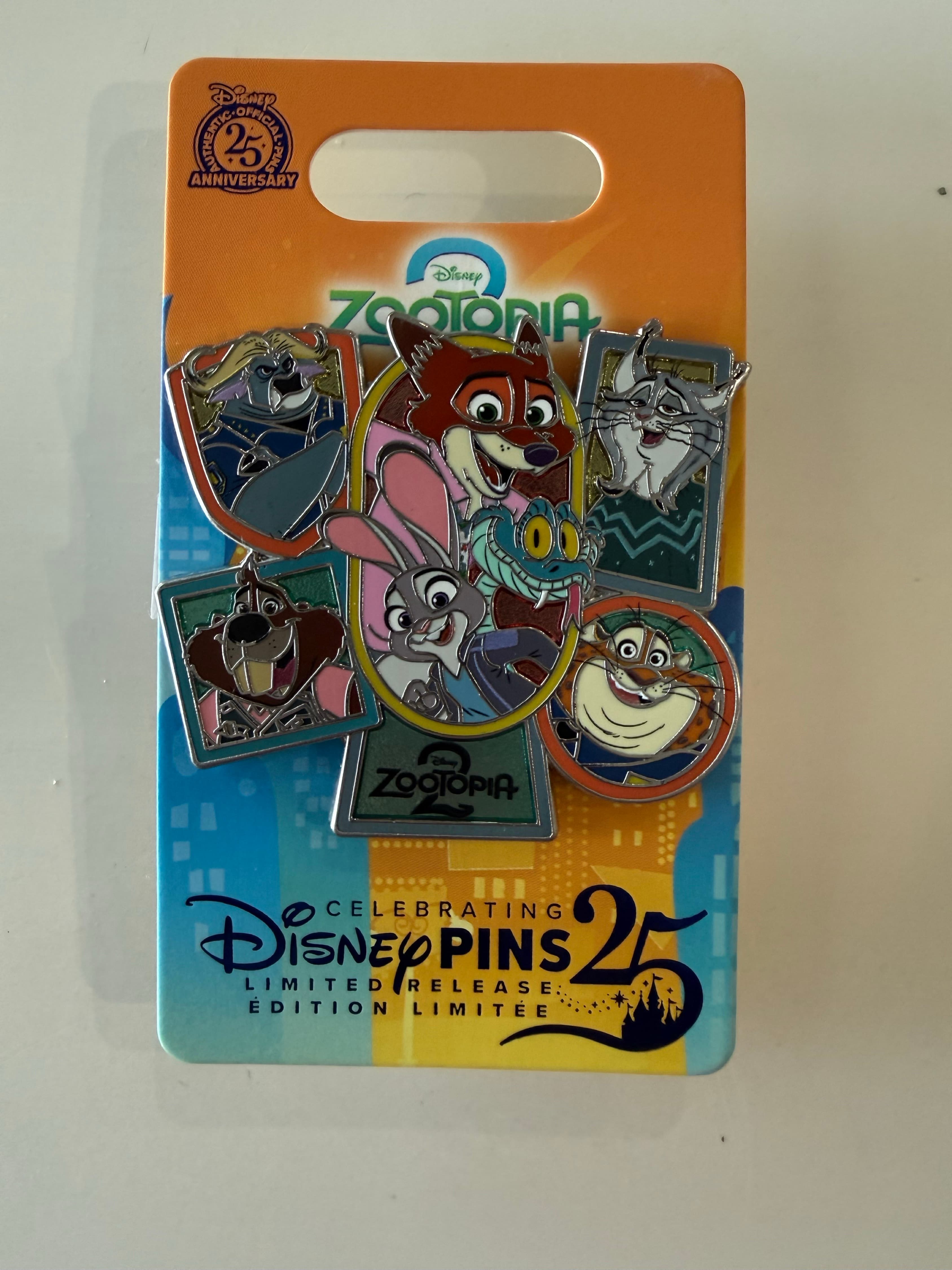 Zootopia 2 Cast Cluster - Celebrating 25 Years of Disney Pins front