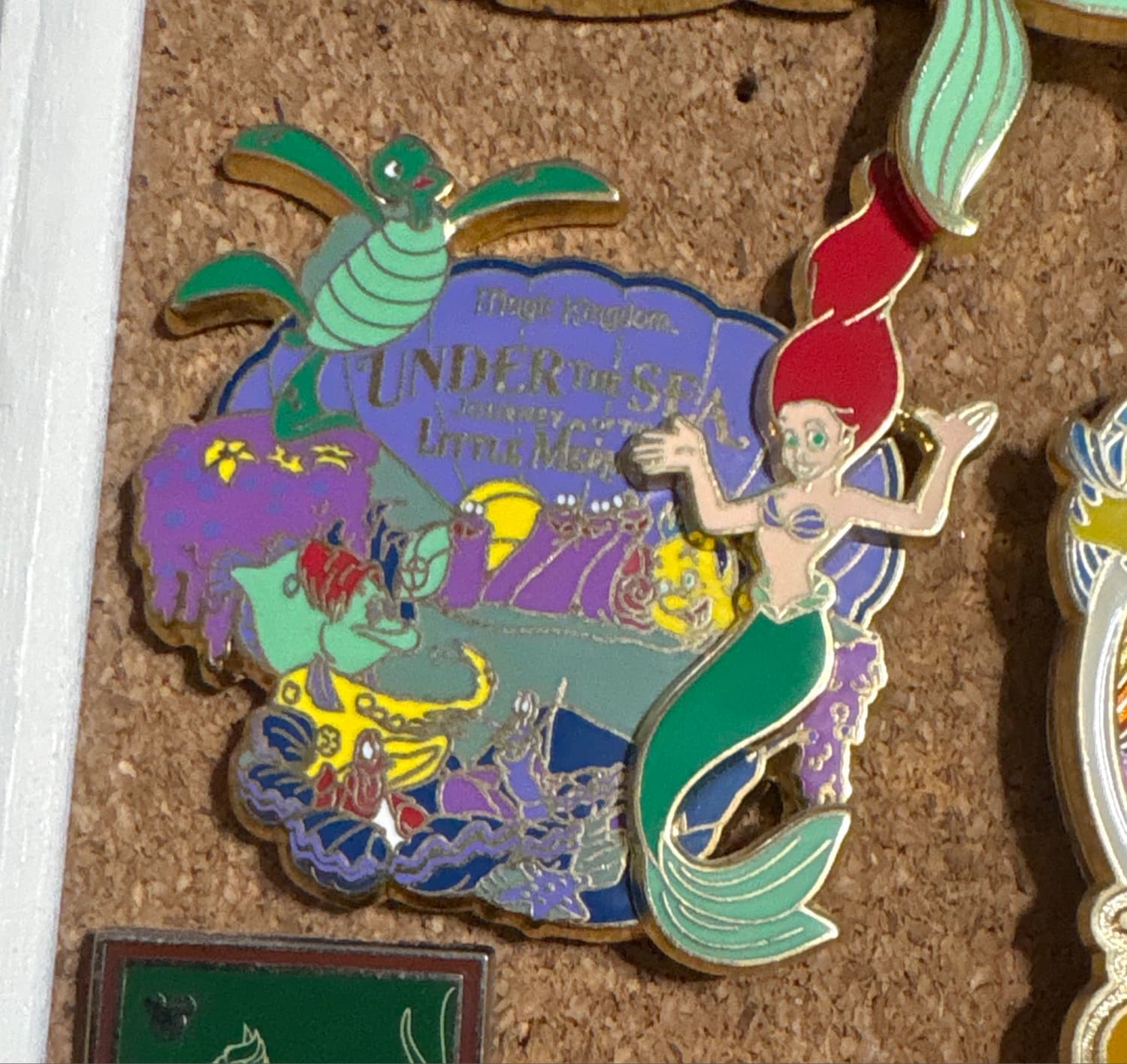 Magic Kingdom Under the Sea Journey of the Little Mermaid Ariel Flounder Pin front