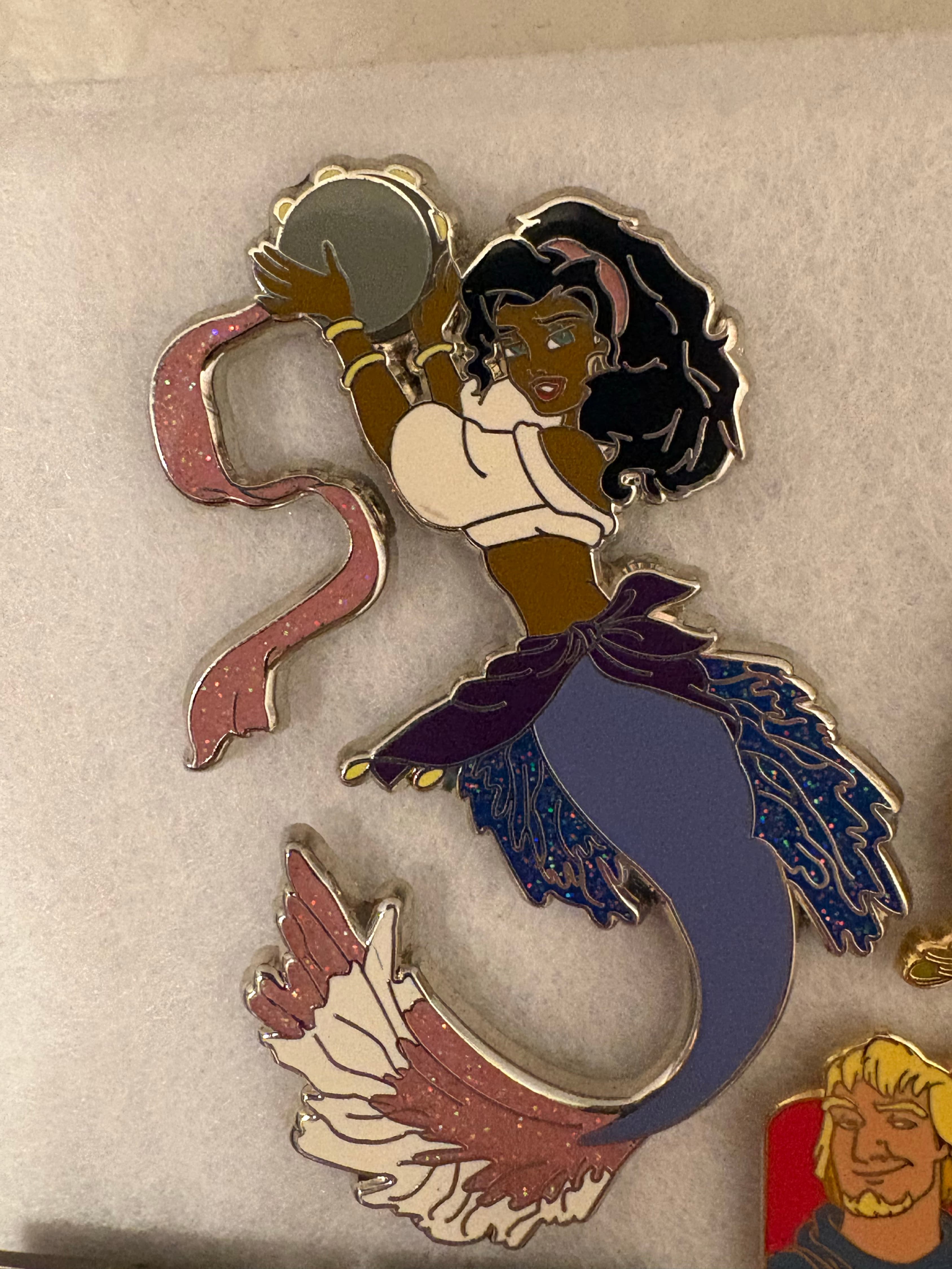 Esmeralda Mermaid Fantasy Pin front