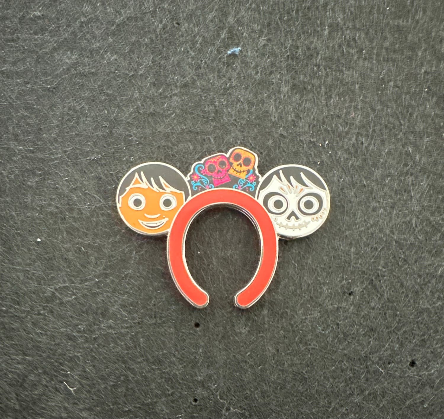 Coco Miguel and Hector Mickey Ear Headband Pin front