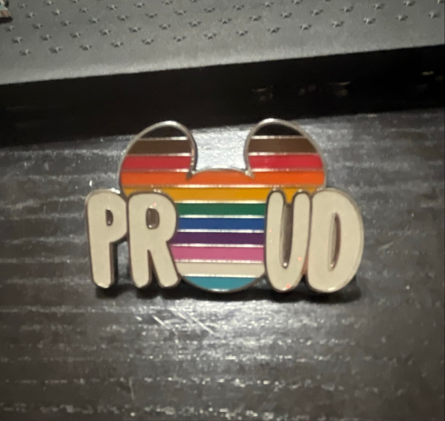 Disney Parks Rainbow Pride Collection Mickey Icon Proud Pin front