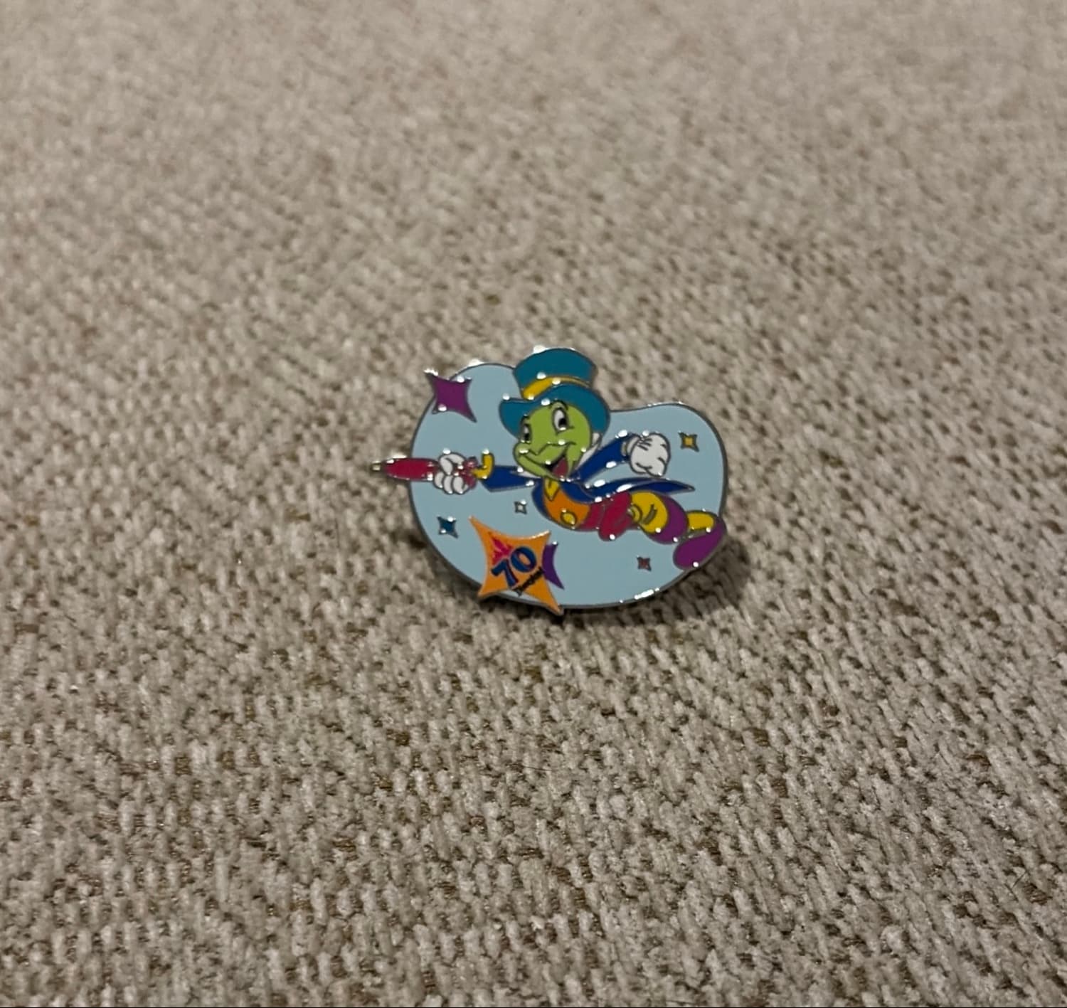Disneyland 70th Anniversary Mystery Pin - Jiminy Cricket front