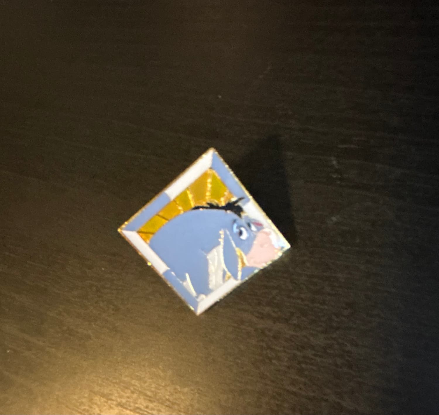 Disney Loungefly Winnie The Pooh & Friends Stained Glass Diamond Pin - Eeyore front
