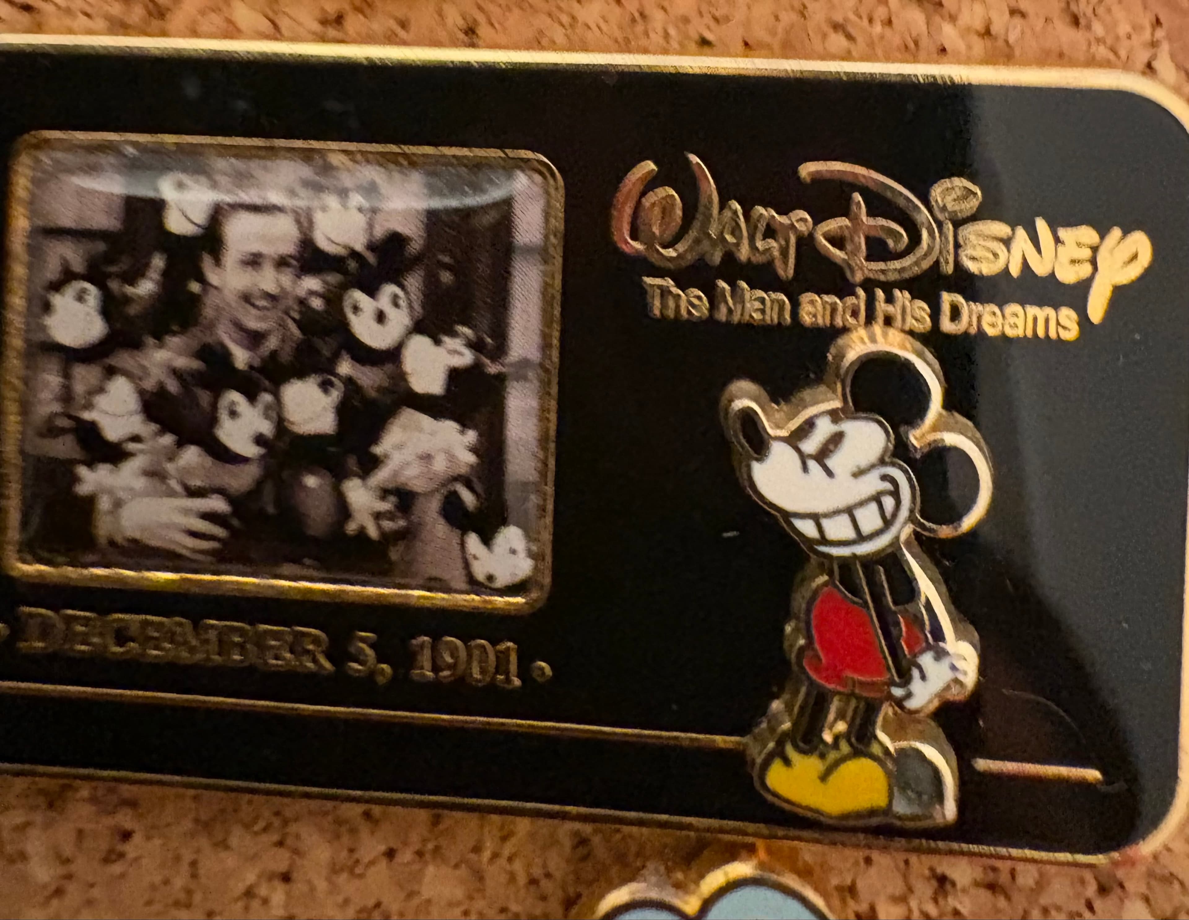 Walt Disney The Man and His Dreams with Mickey Mouse Pin front