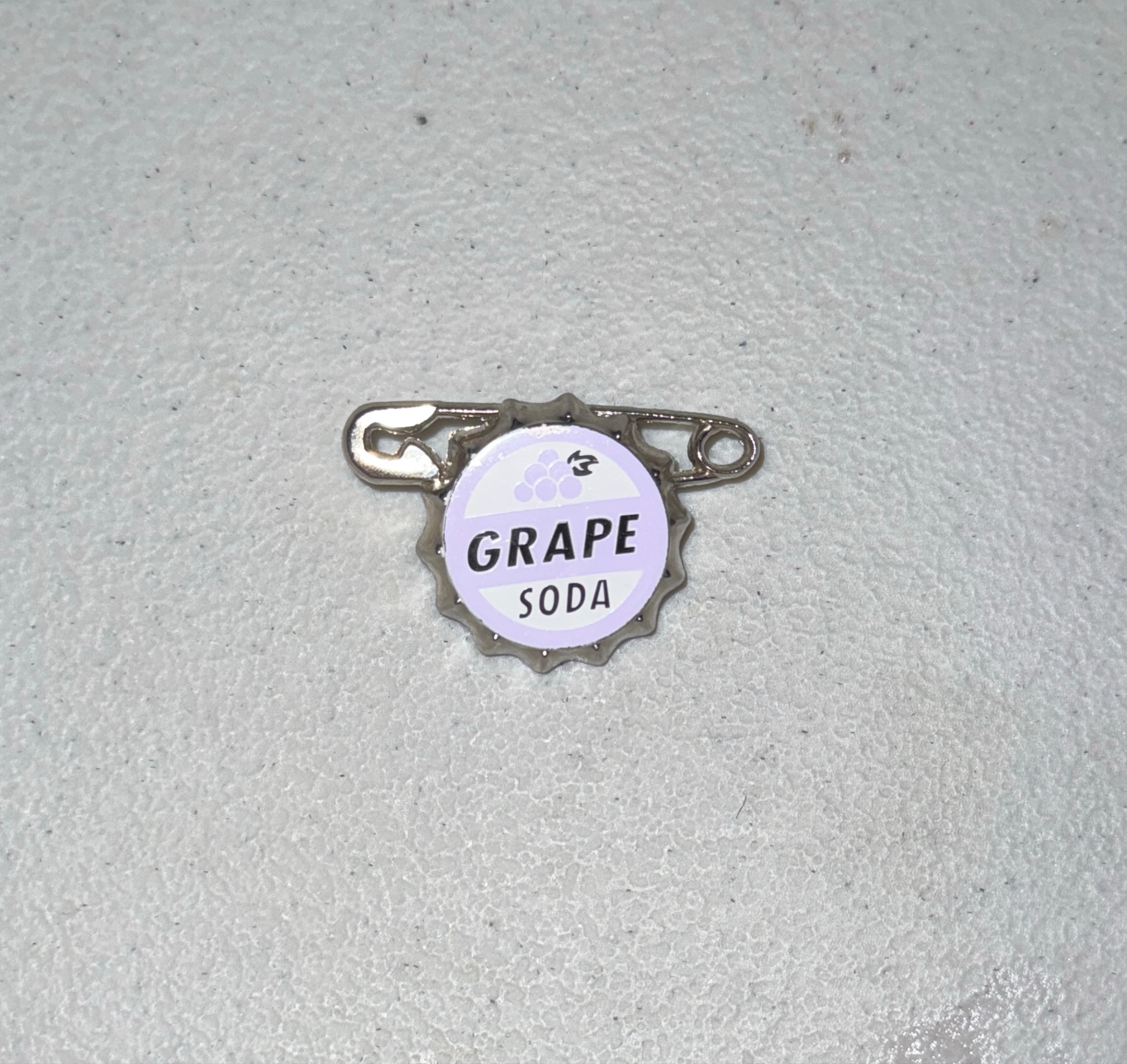 Ellie Badge Grape Soda Bottle Cap - Up front