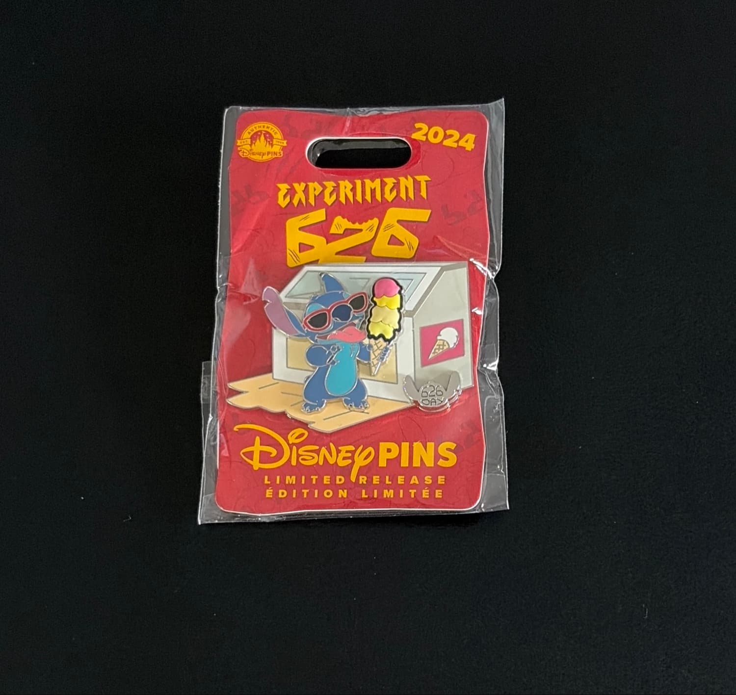 Stitch Experiment 626 Scented Ice Cream Pin – 626 Day 2024 – Limited Release front