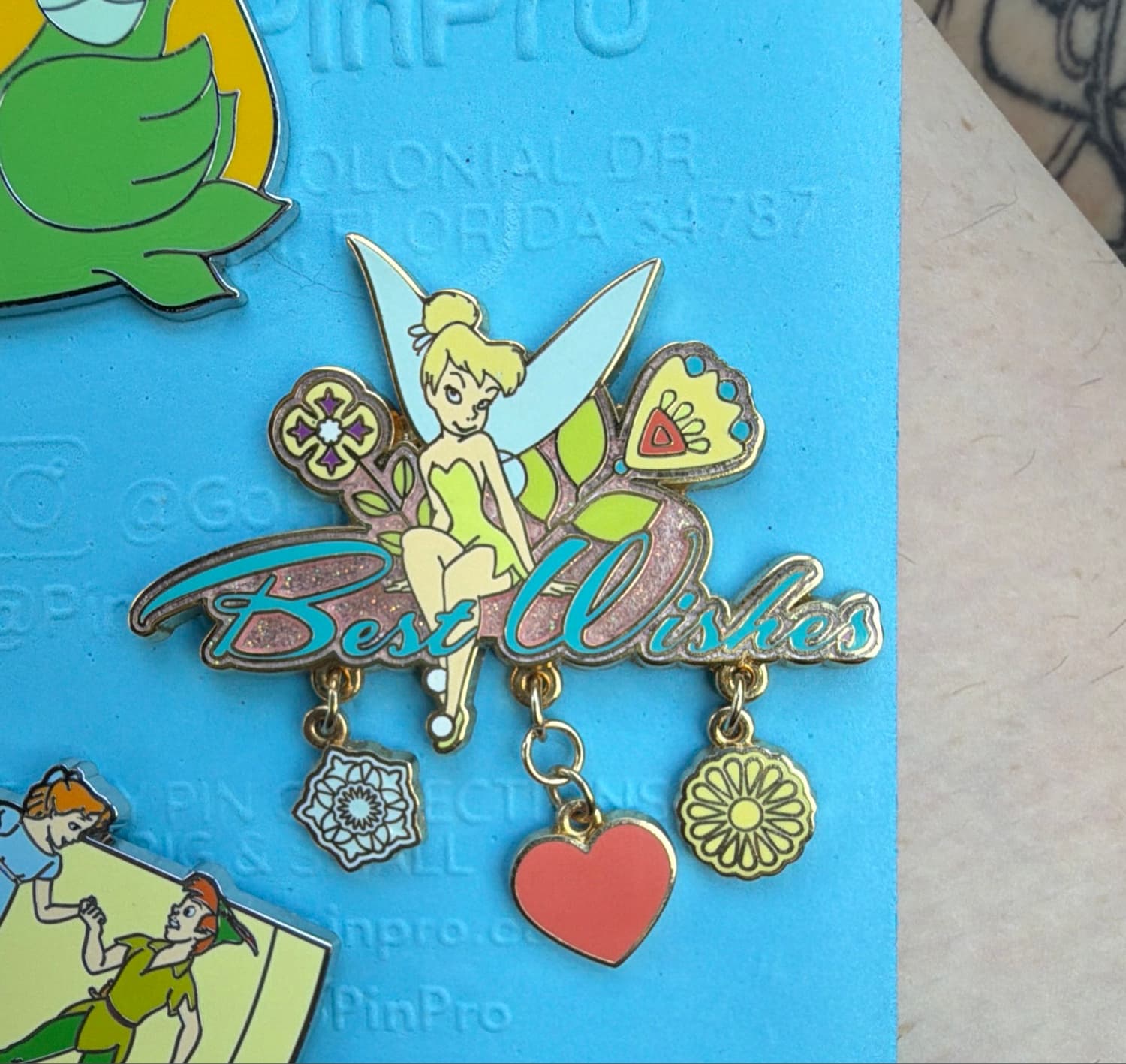 Tinker Bell Best Wishes Dangle Pin front
