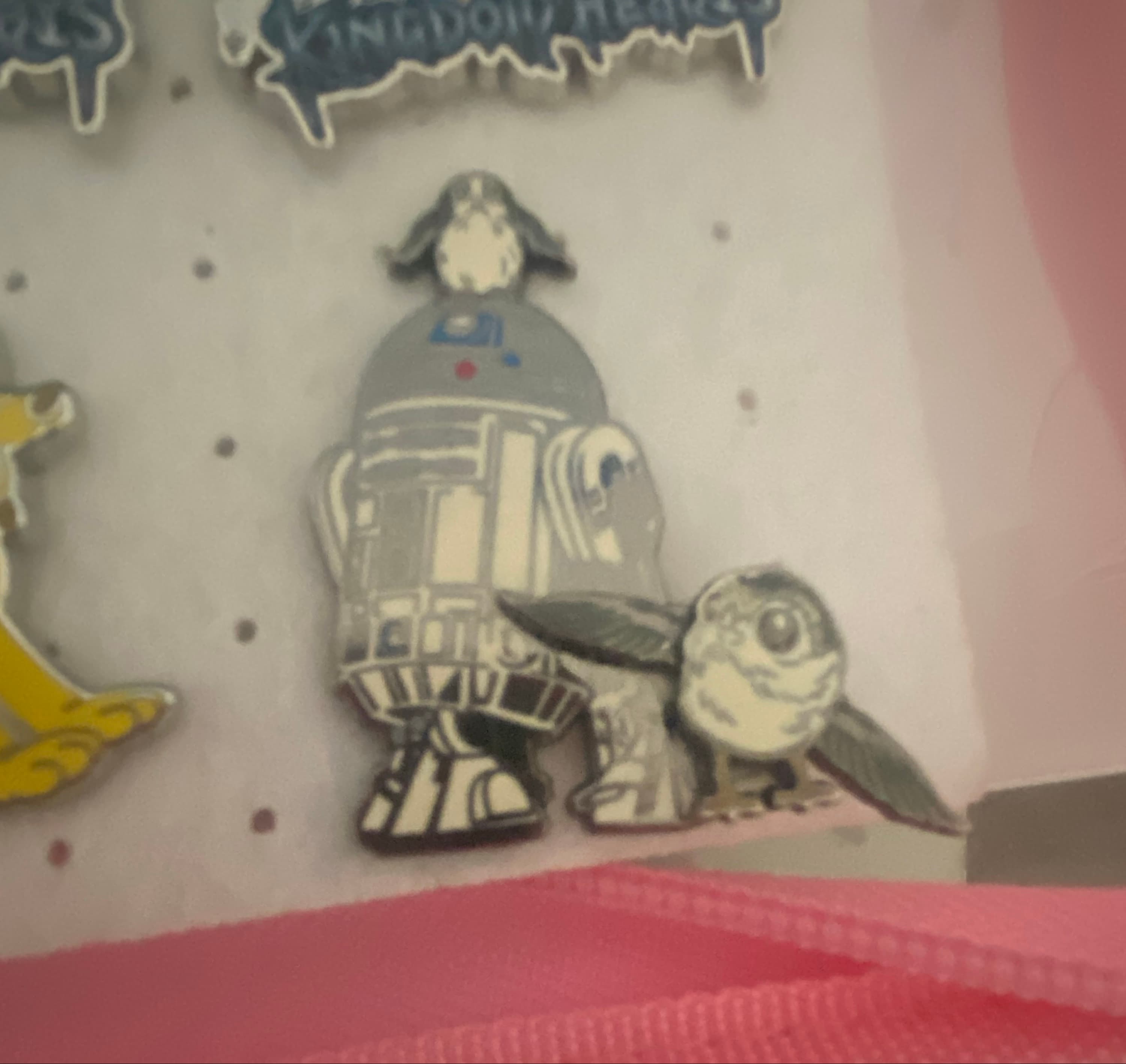 Star Wars R2-D2 and Porgs with Swivel Wings Layered Pin-on-Pin front