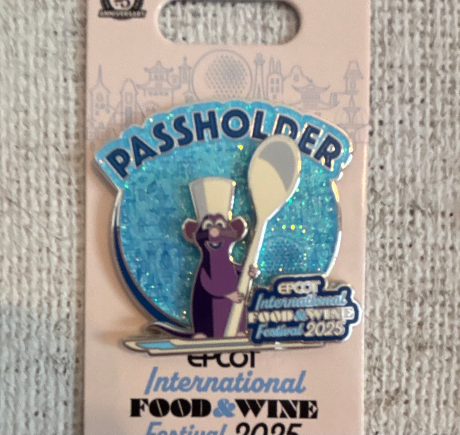 Epcot International Food & Wine Festival 2025 Chef Remy Passholder Pin front