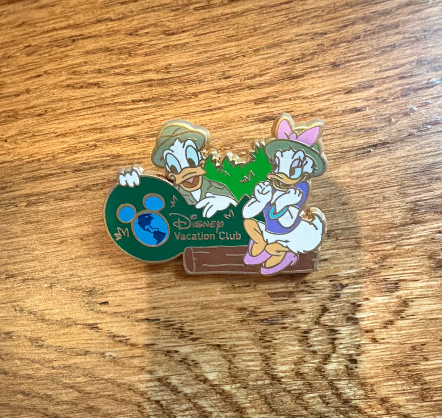 Disney Vacation Club Donald and Daisy Duck on Log Pin front