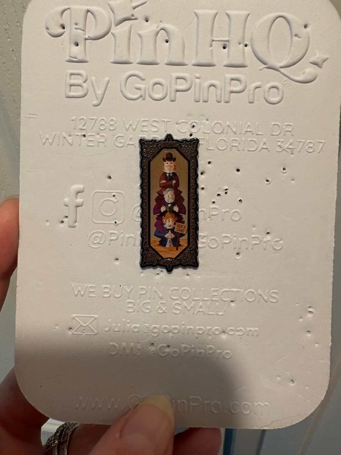 Loungefly Quicksand Men Haunted Mansion Stretch Room Portrait Mystery Pin front