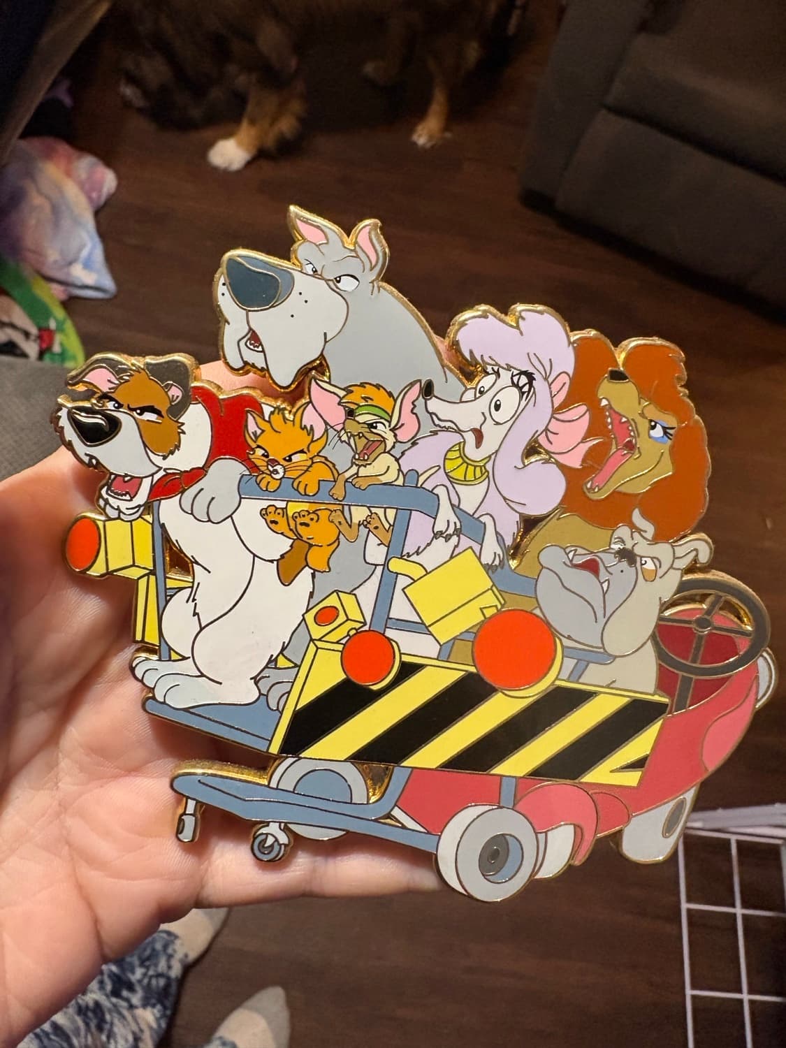 Oliver & Company Gang in Fagin's Cart fantasy pin front