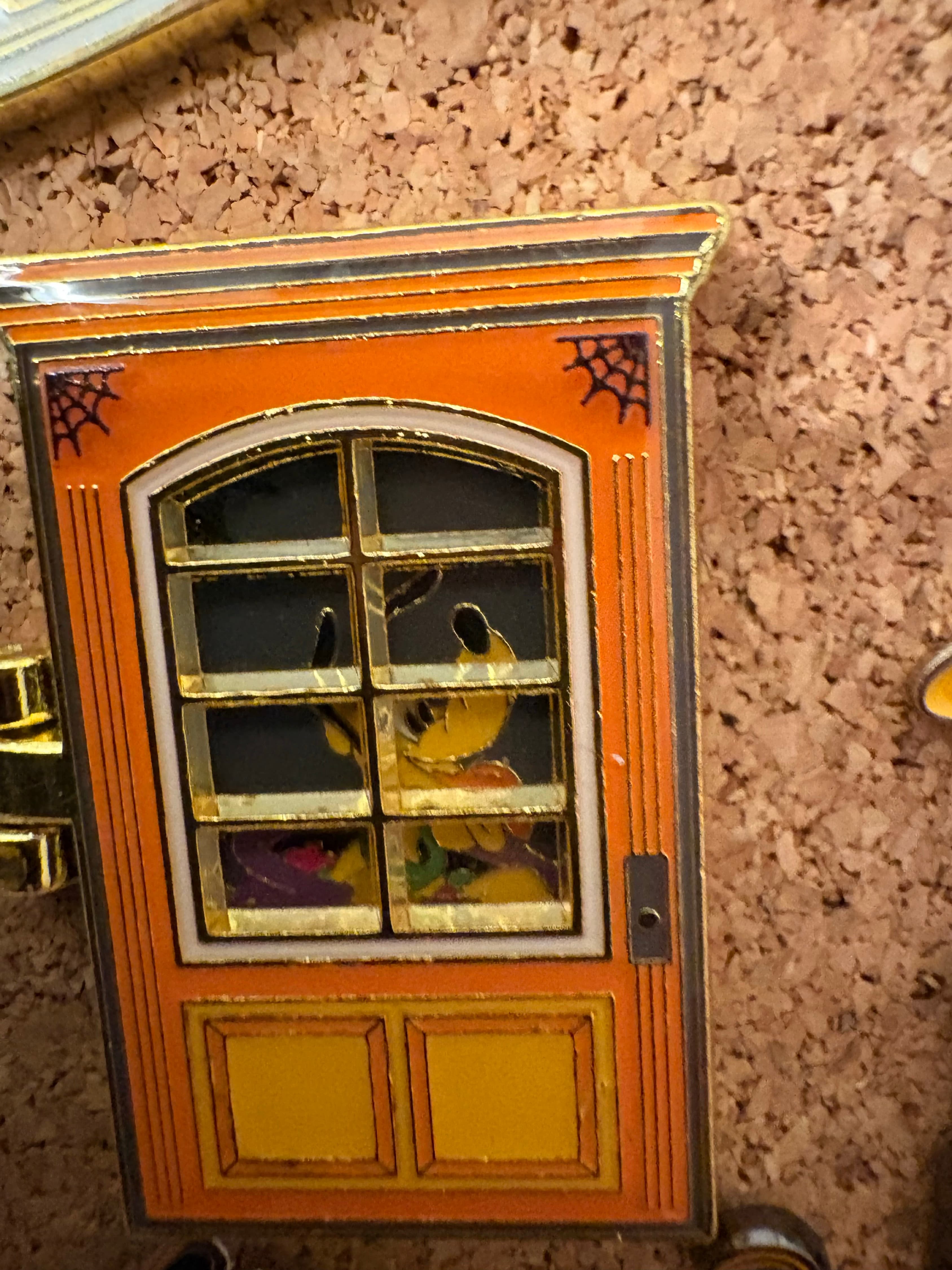 Disney Loungefly Halloween Trick-or-Treat Hinged Door Pluto Pin front