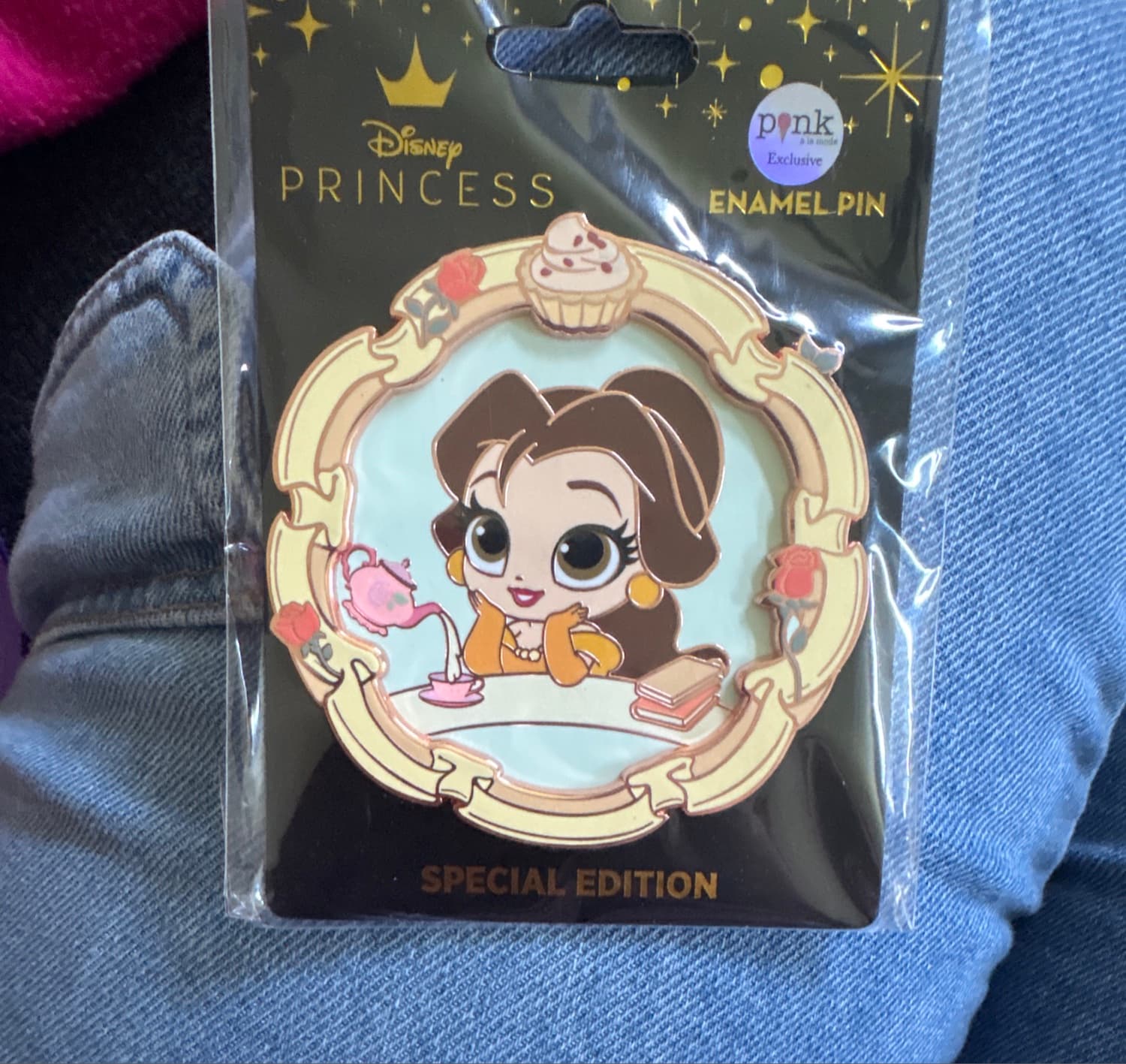 Disney Beauty and the Beast Books and Tea Pin front