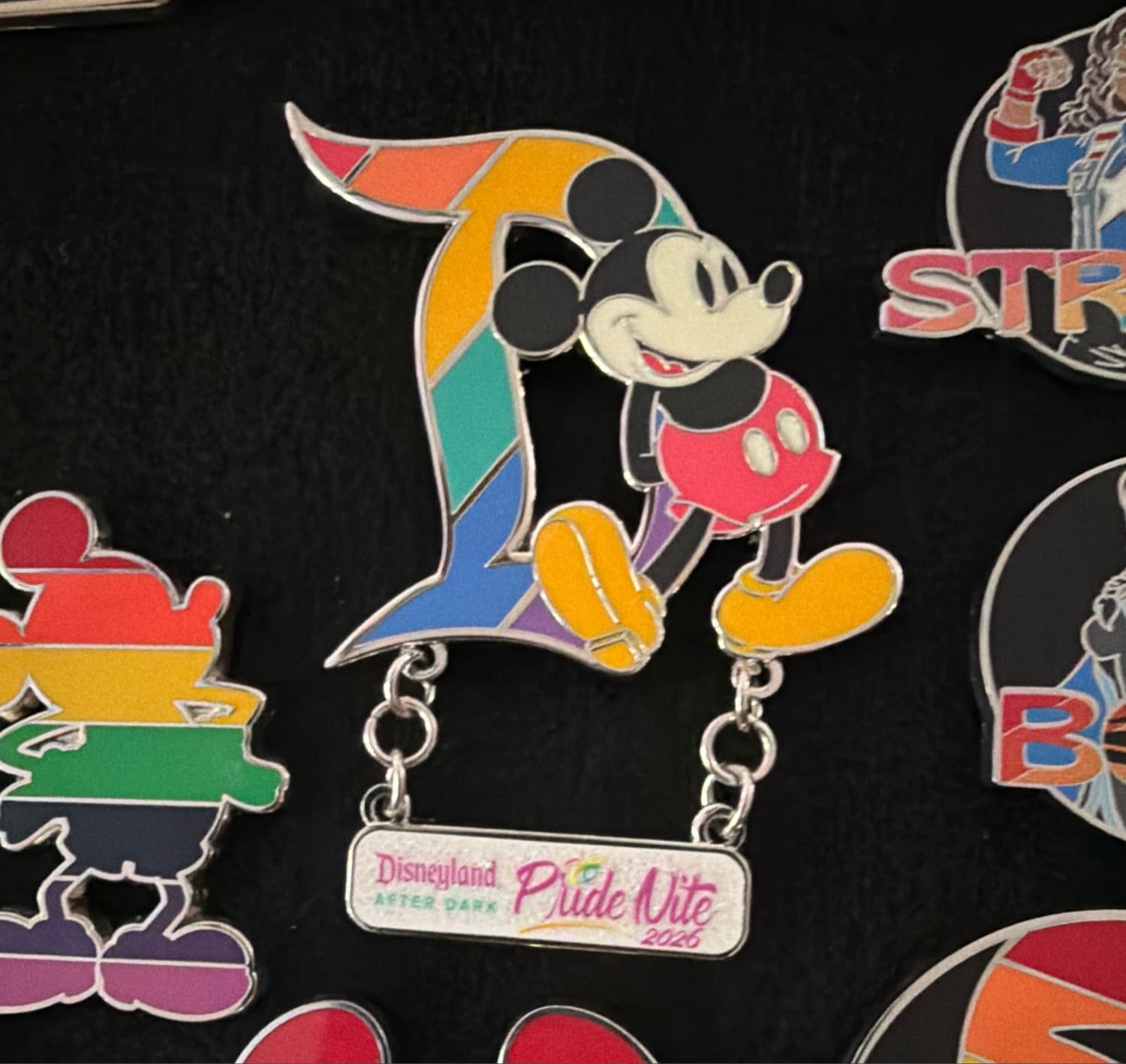 Mickey Mouse Disneyland After Dark Pride Nite 2026 Dangle Pin front