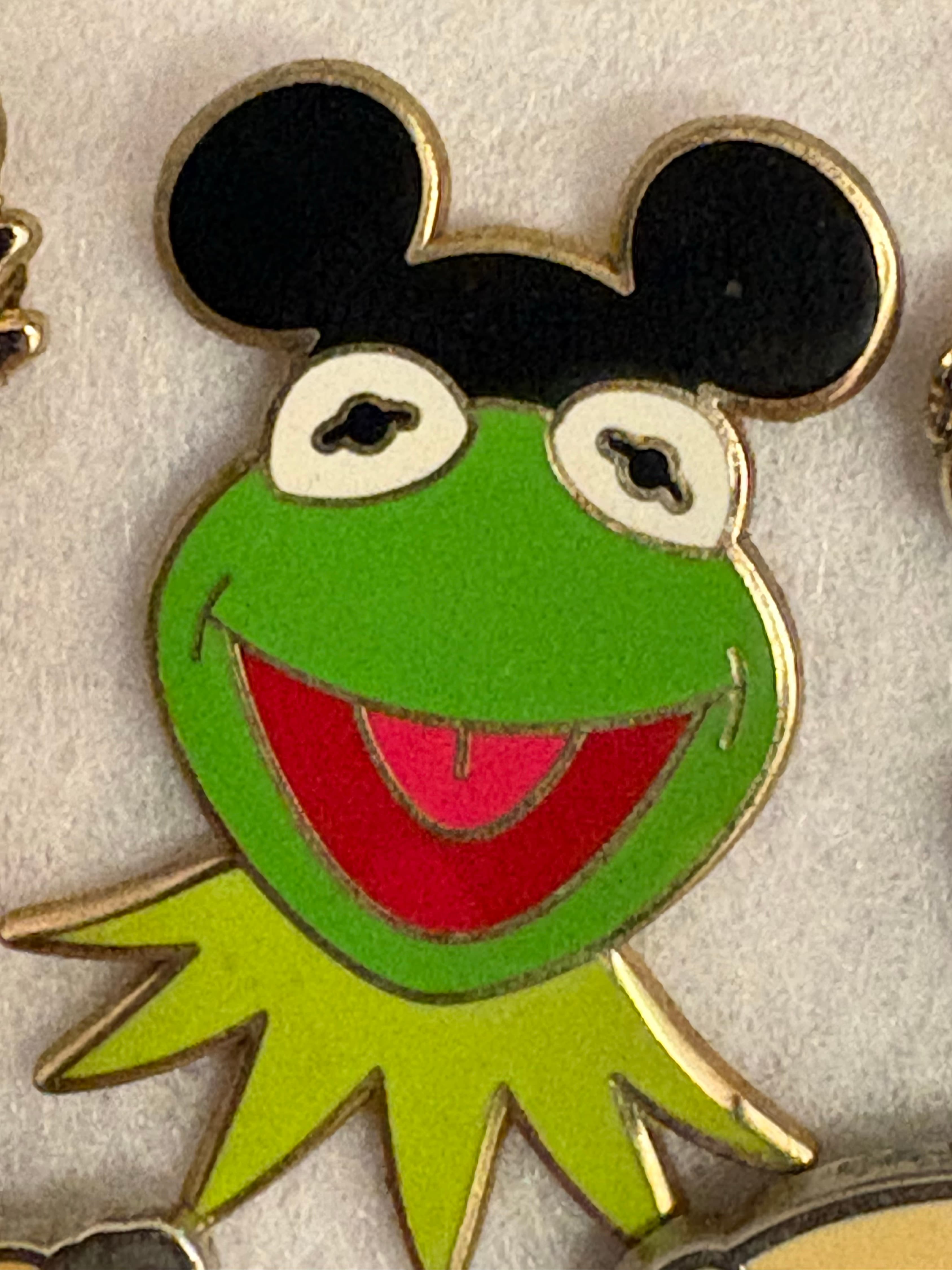 Kermit the Frog Wearing Mickey Mouse Ears Pin front
