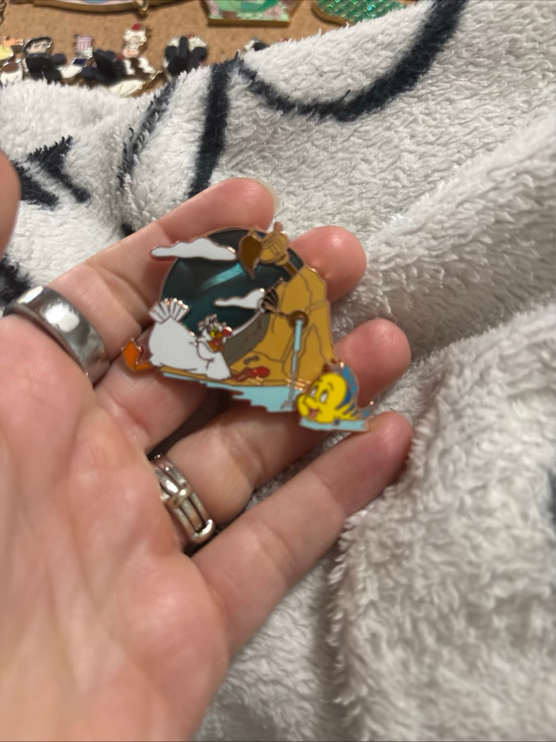 Little Mermaid 30th Anniversary Scuttle Flounder Pin front