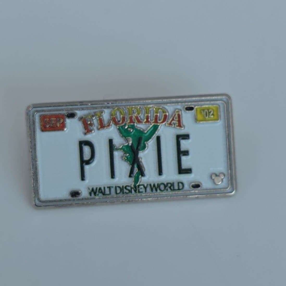 Tinker Bell Pixie Florida License Plate Pin front