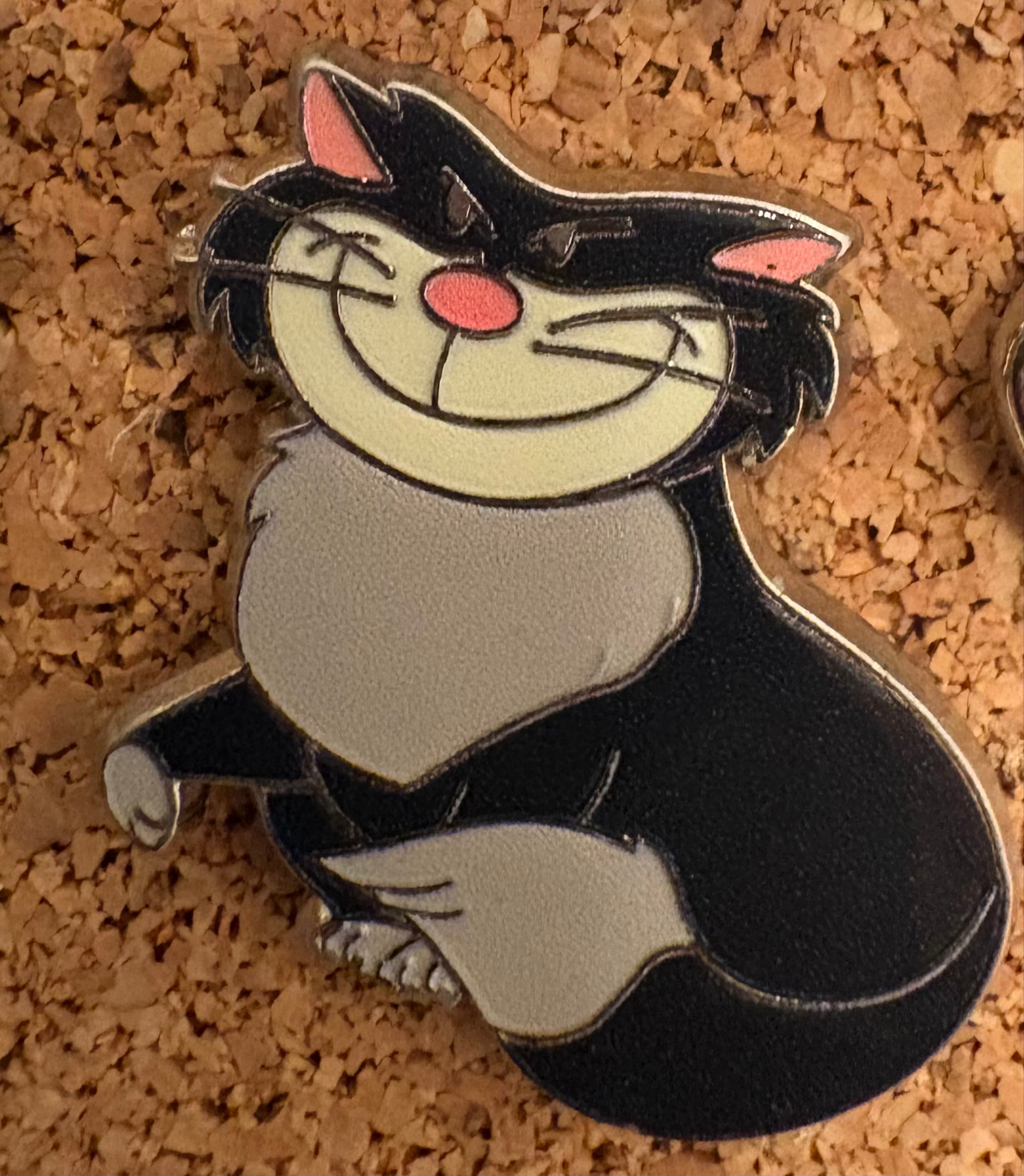 Cinderella Lucifer Cat Smile Pin front
