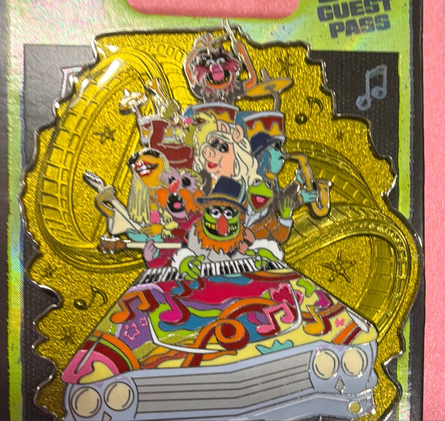 Disney Parks 2026 Muppets Rock 'n' Roller Coaster VIP Guest Pass Mini Jumbo Pin front