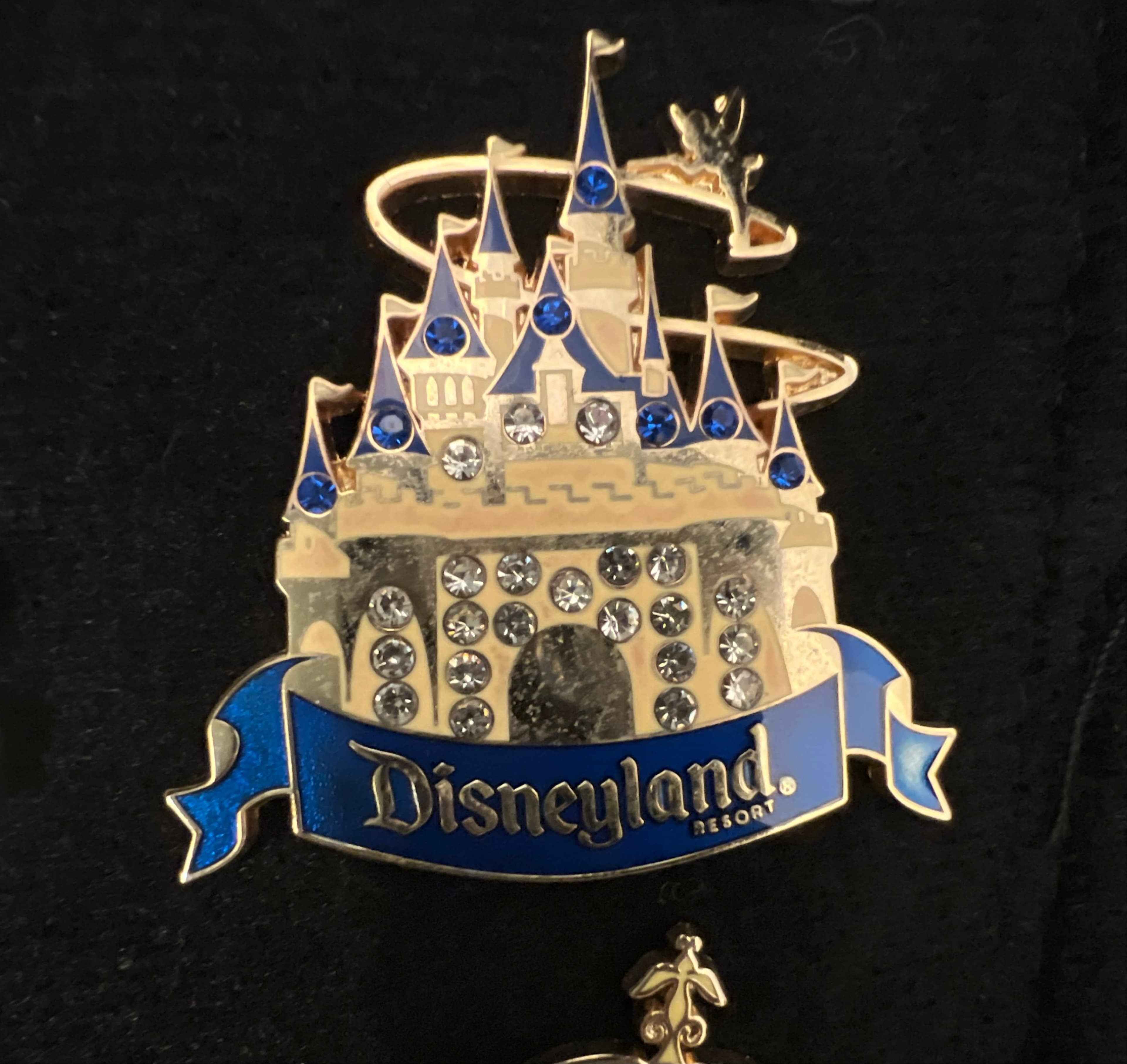 Tinker Bell Jeweled Sleeping Beauty Castle Disneyland Resort Travel Company Pin front