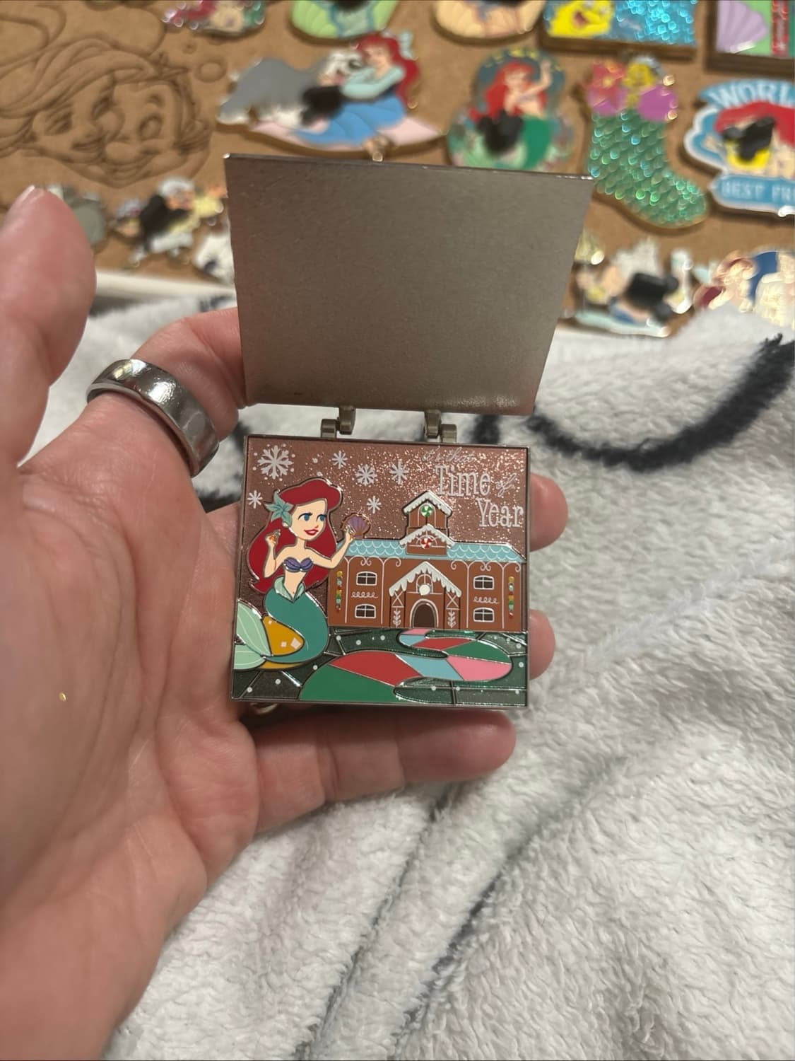 Little Mermaid Beach Club Gingerbread Hinged Pin front