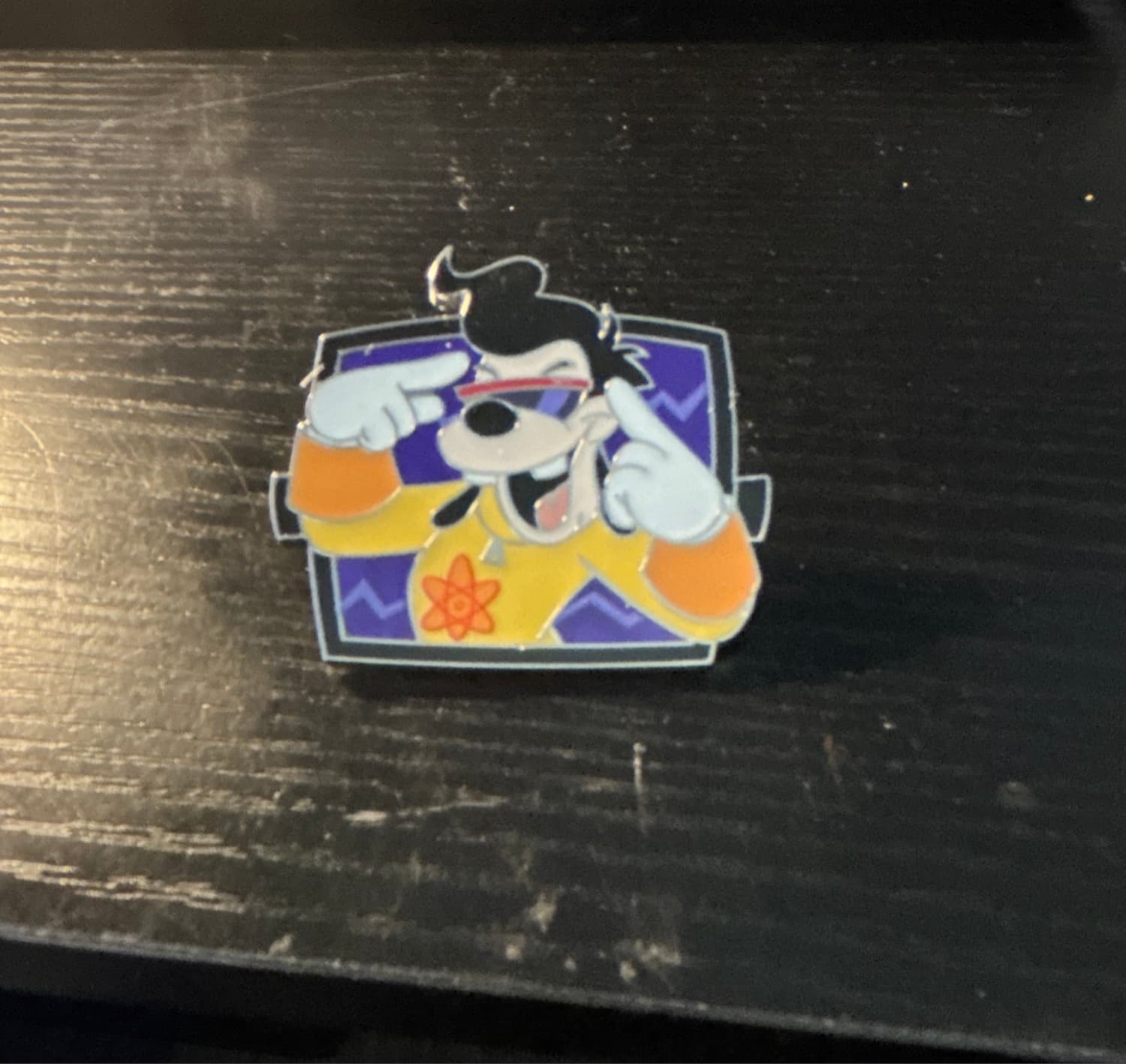 Max Goof Thinking/Science Pin with Sunglasses front