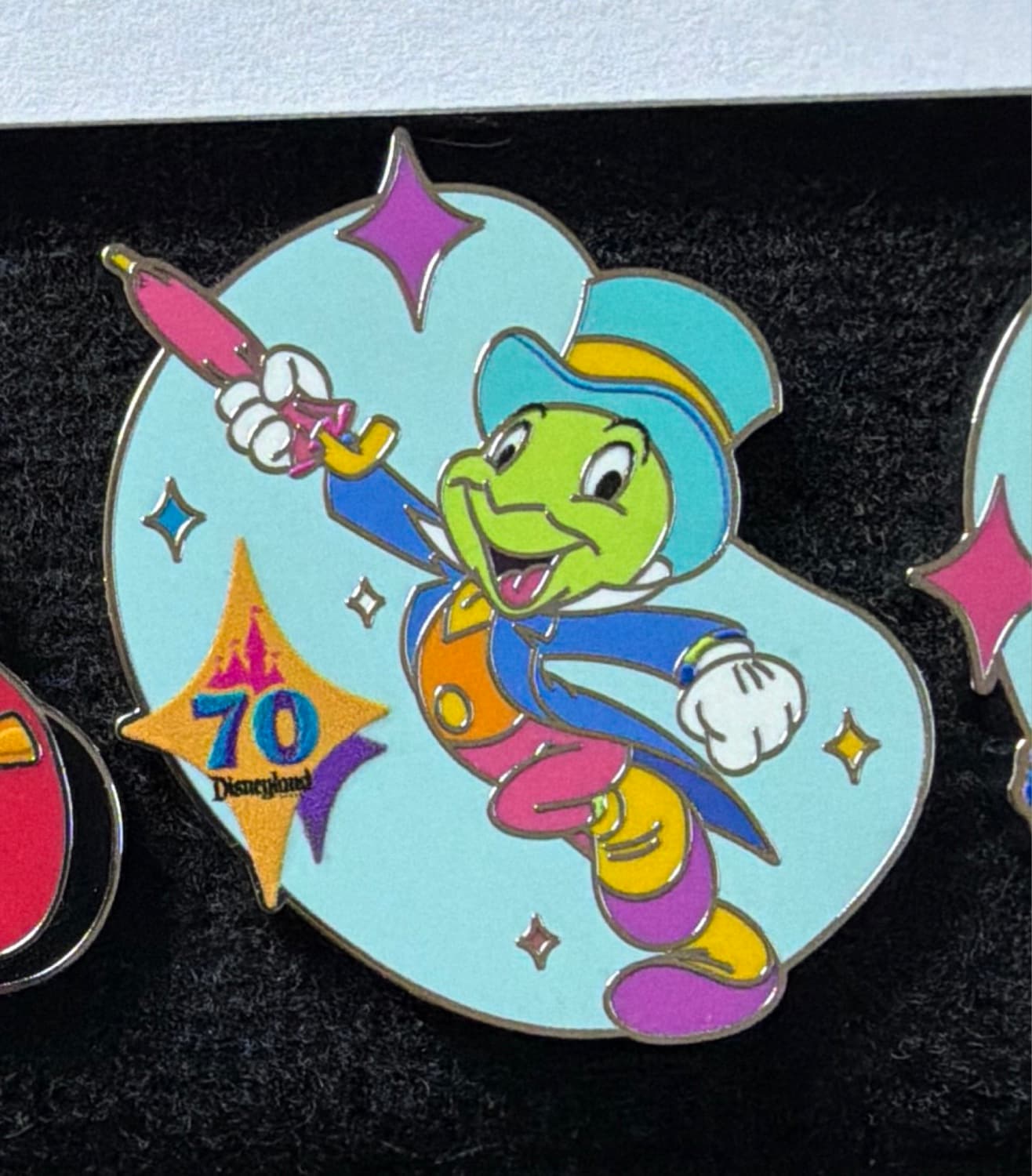Disneyland 70th Anniversary Mystery Pin Set - Jiminy Cricket front