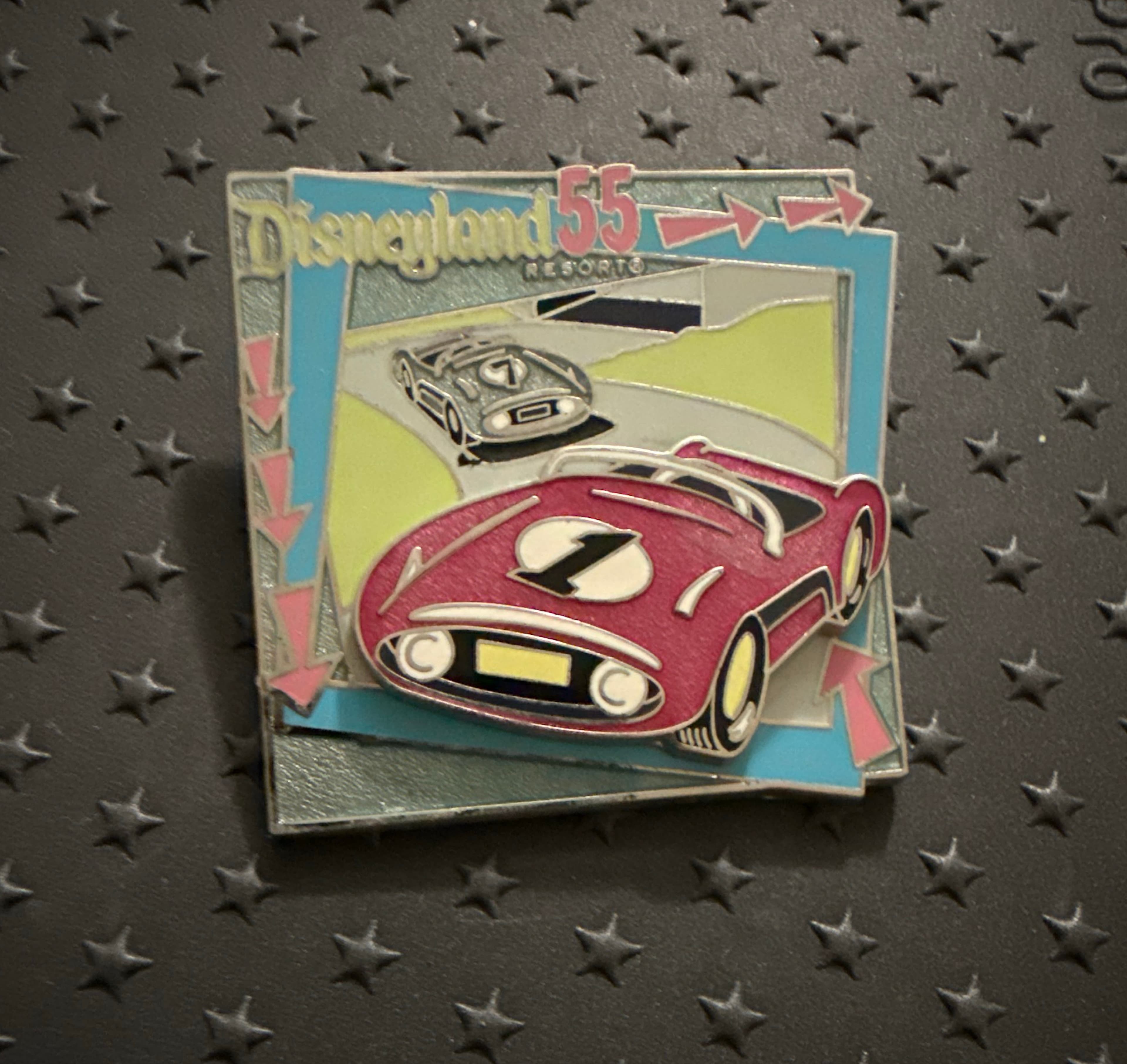 Disneyland 55th Anniversary Racing Car Pin front