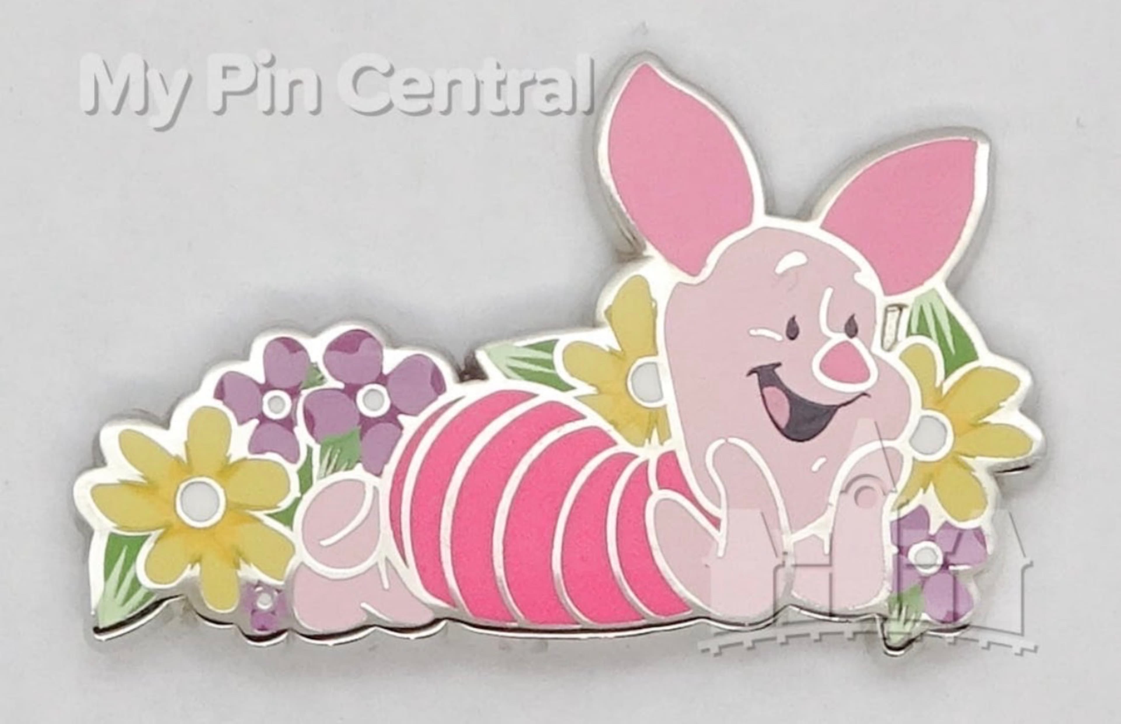 Piglet Poses with Flowers front