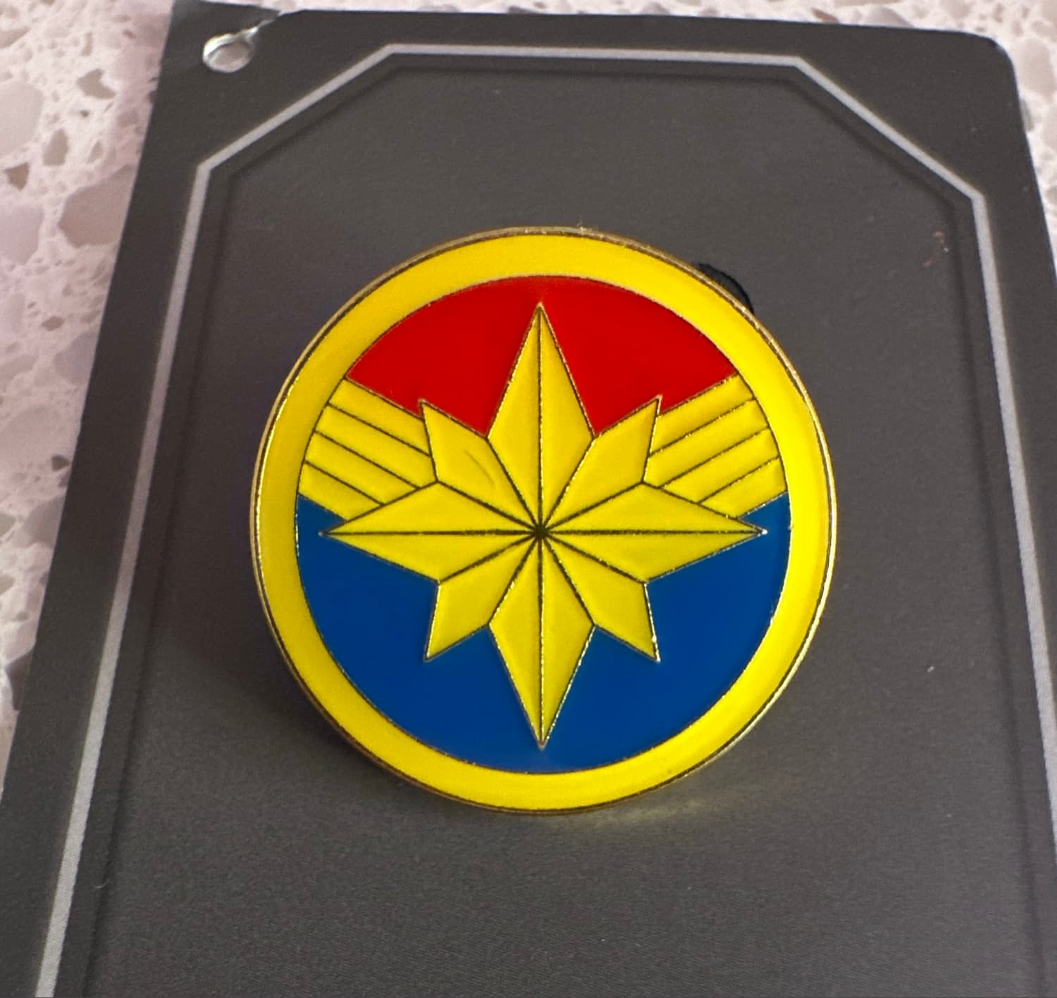 Captain Marvel Logo Pin front
