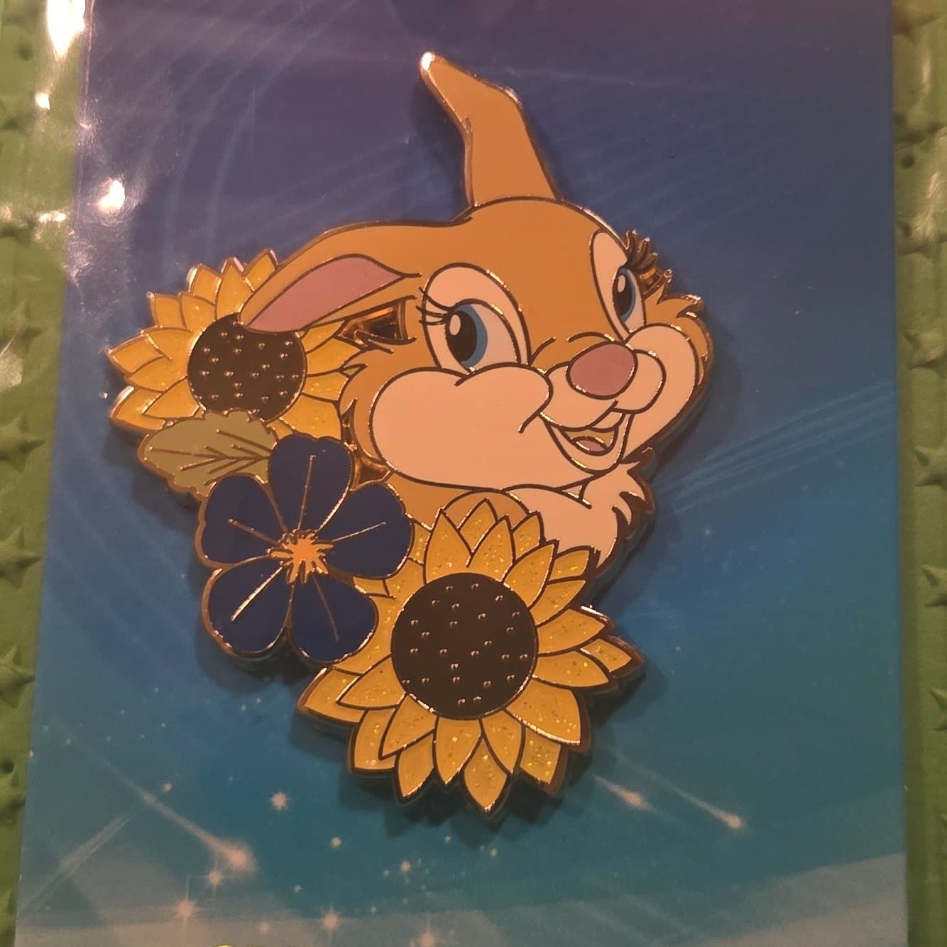 Disney Bambi Miss Bunny Sunflowers Collectible Trading Pin front
