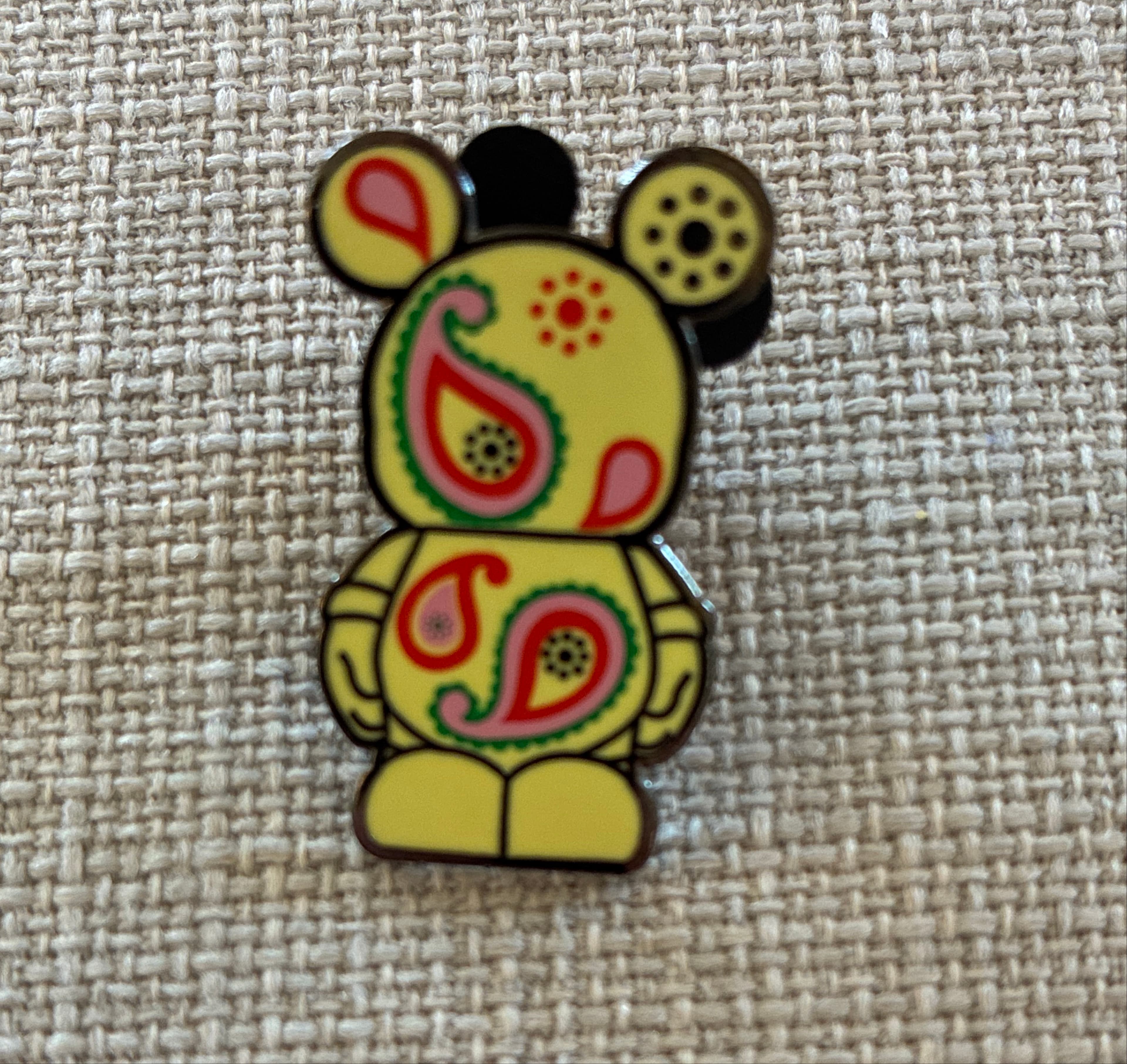 Mickey Mouse Standing Paisley Pin front