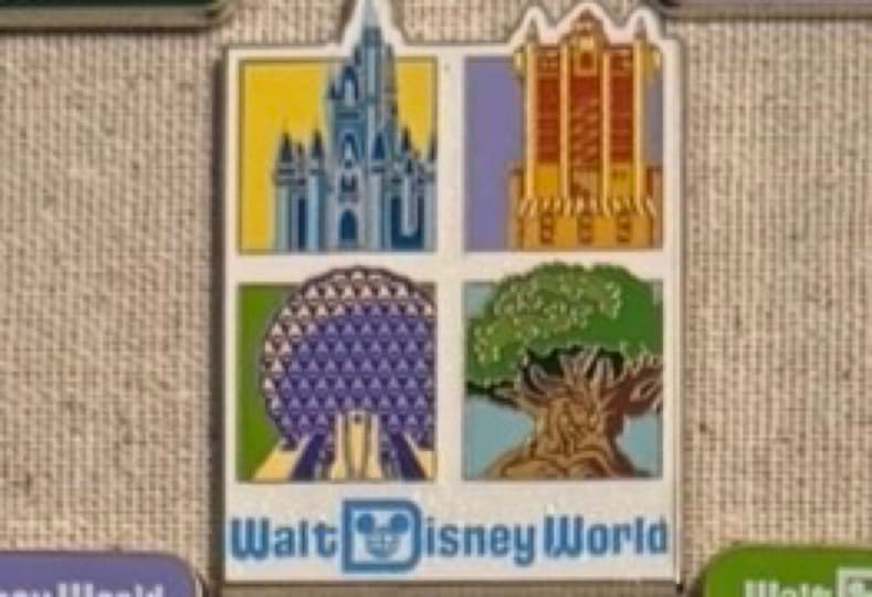 Walt Disney World 4 Park Icons with Logo front