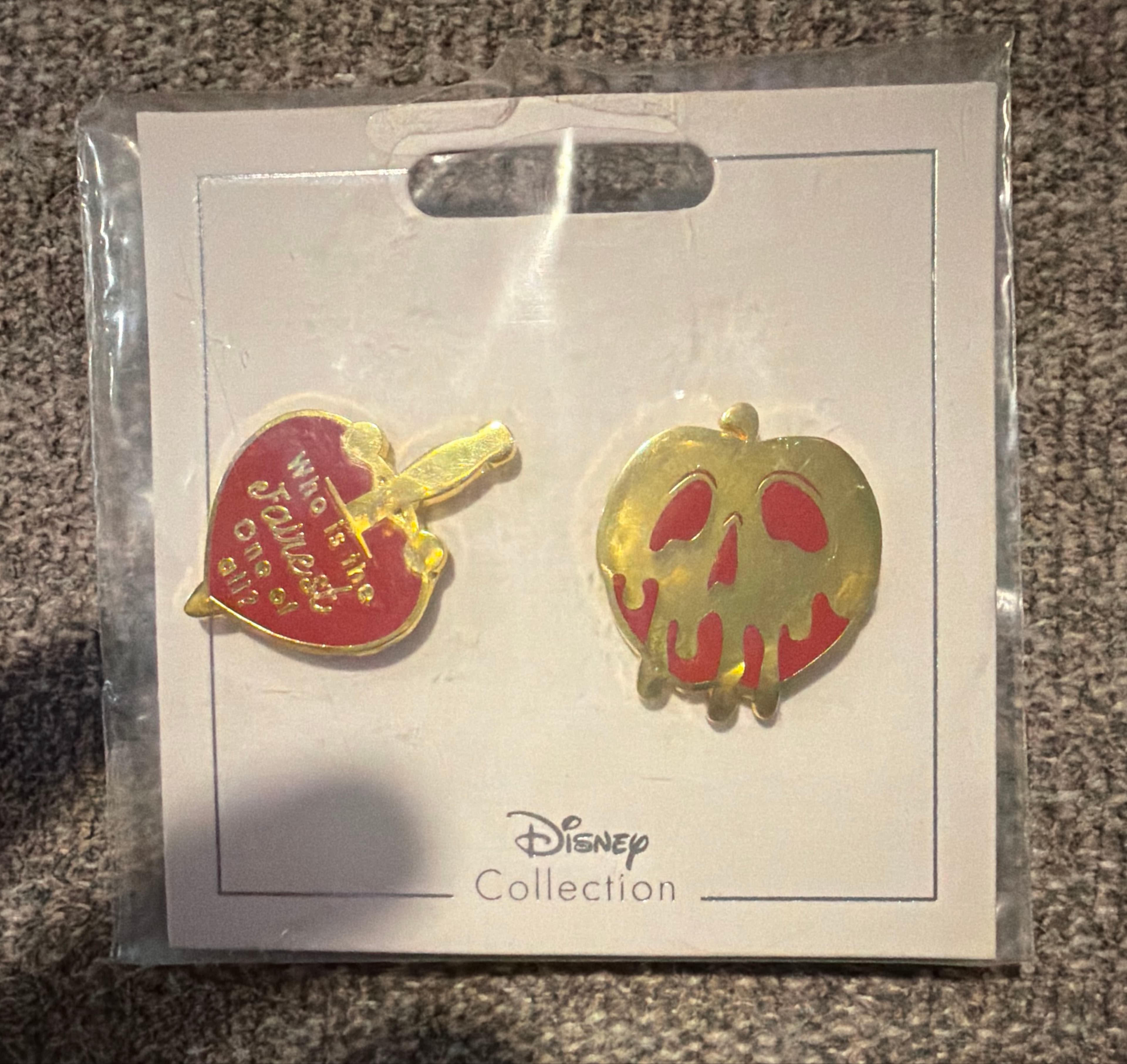 Who is the Fairest One of All? and Apple Pin Set — Heart and Dagger ONLY - Snow White and the Seven Dwarfs front